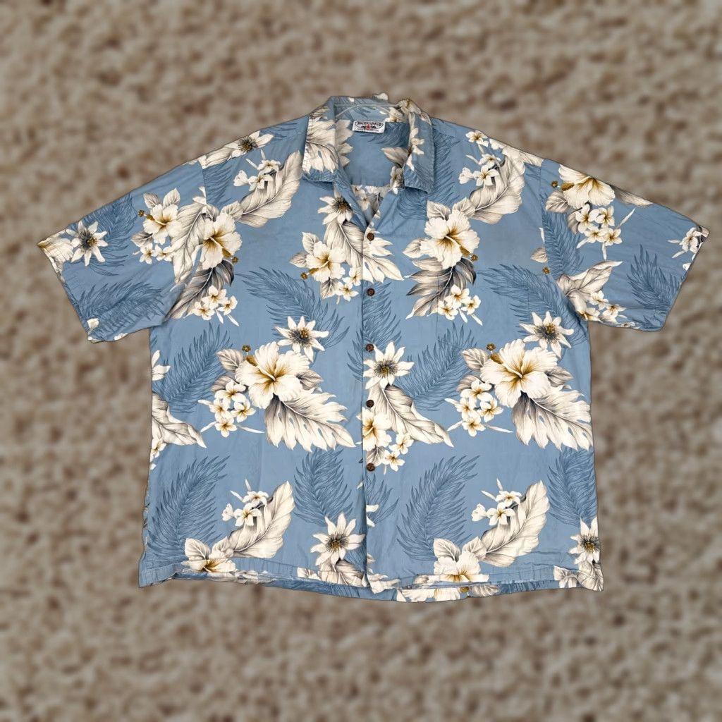 Vintage VINTAGE Pacific Legend Shirt Men 3XL Blue Floral Palm 100% Cotton Hawaiian Size US XXL / EU 58 / 5 - 1 Thumbnail