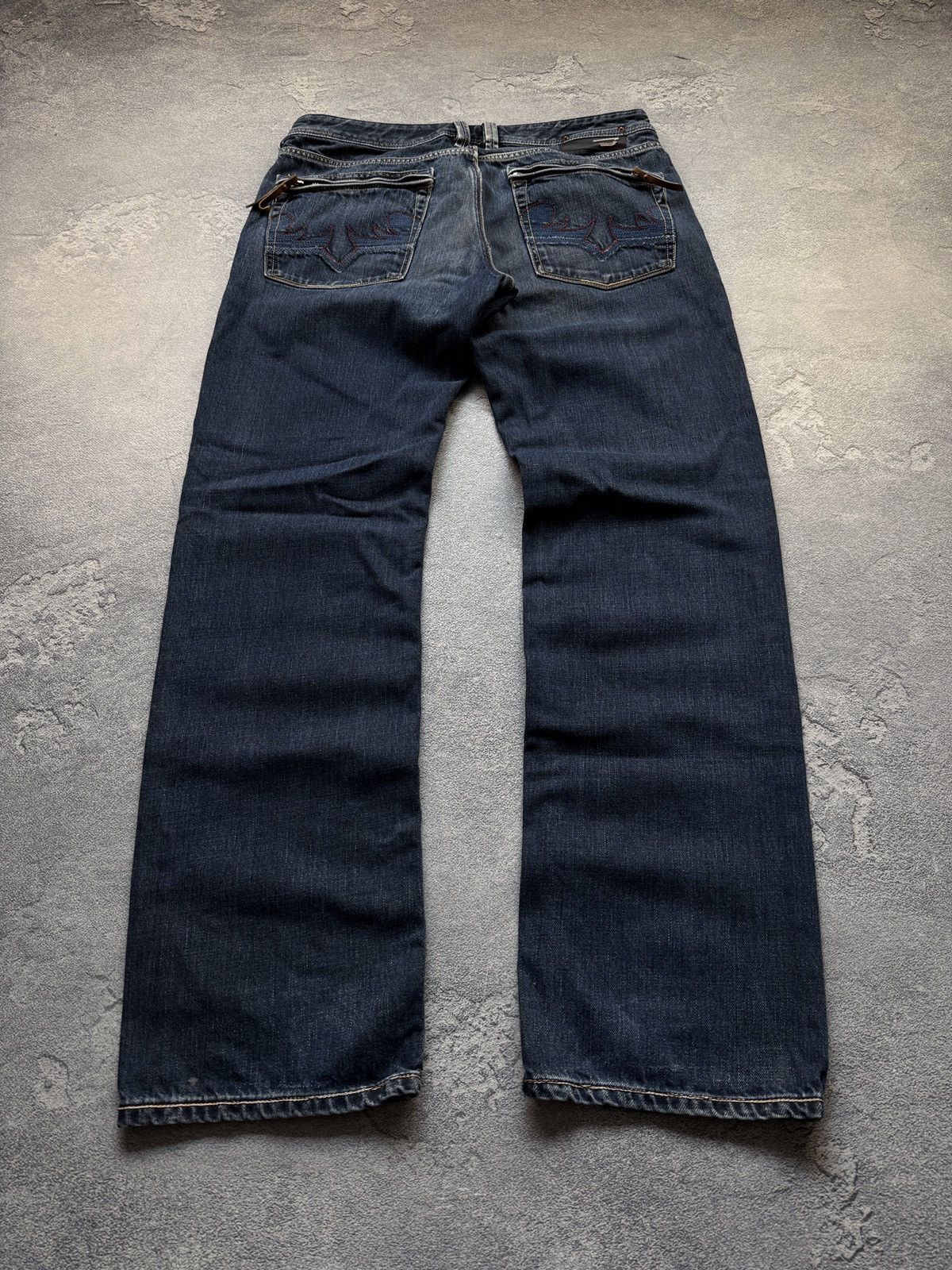 Vintage Diesel Zip Pocket Y2K Style Blue Denim Jeans Pants