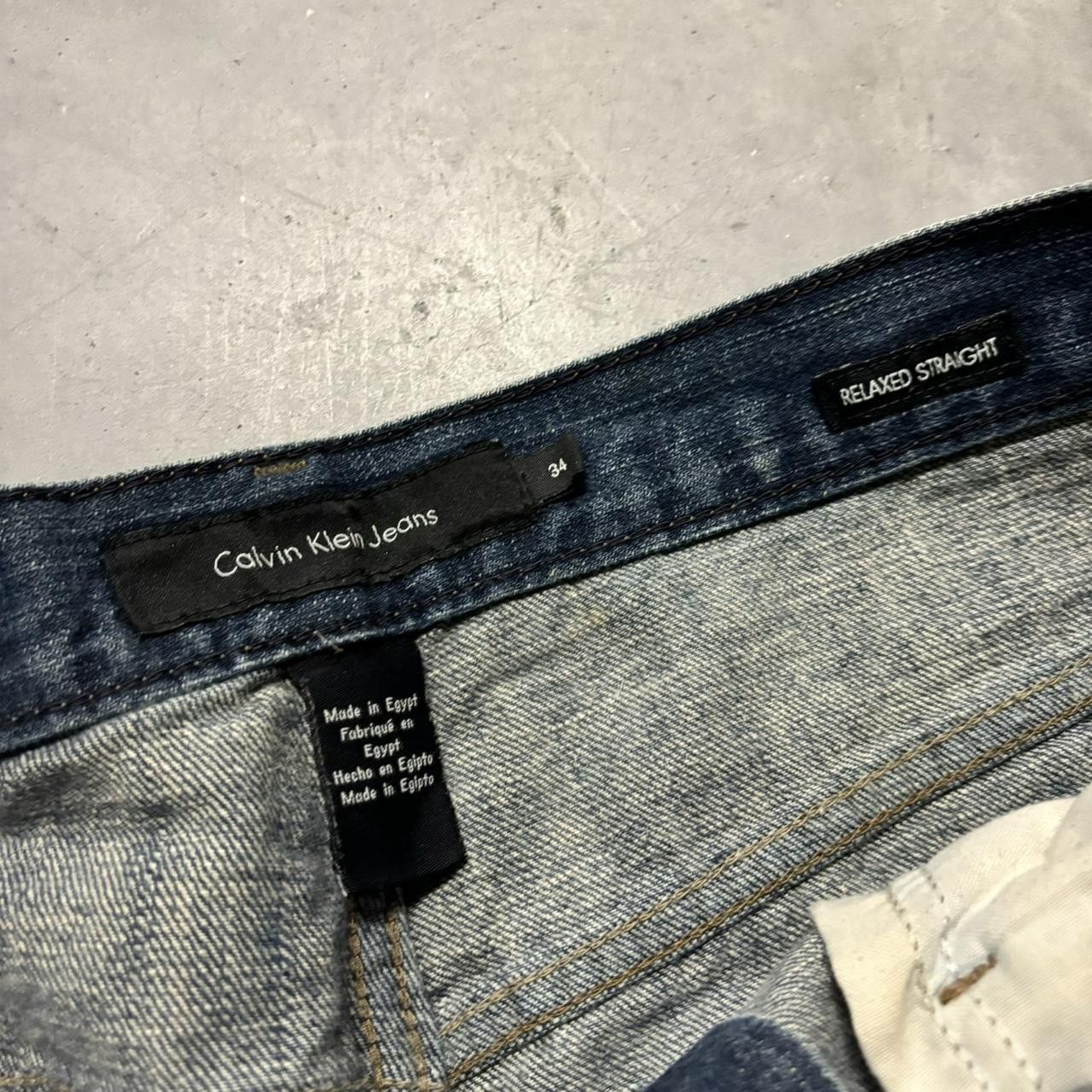 Calvin Klein × Vintage Crazy Vintage Y2K/2000s Grunge Faded Dark Wash Calvin Klein Denim Jeans! Size US 34 / EU 50 - 8 Thumbnail