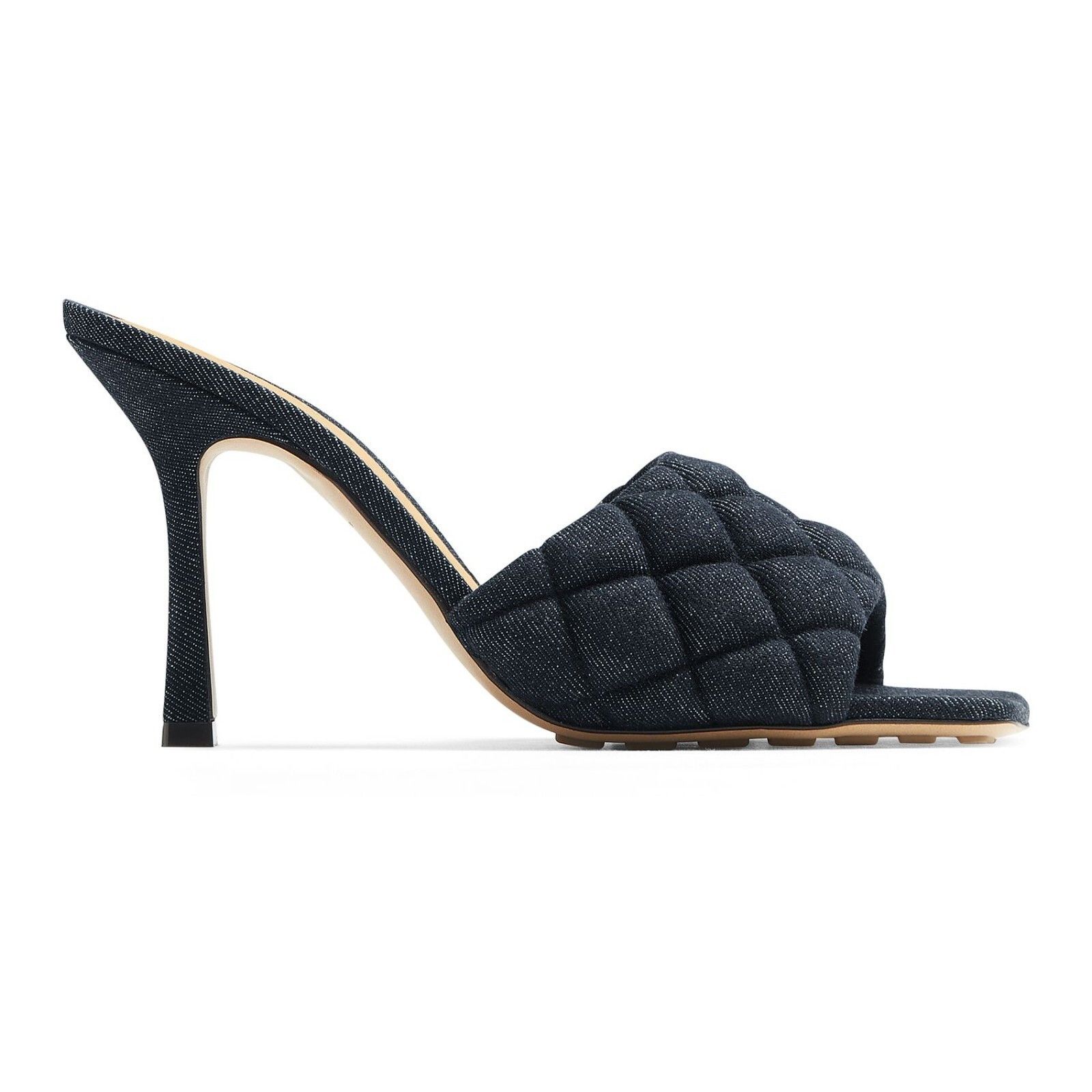 BOTTEGA VENETA Indigo Denim 90mm Padded Mules New And Authen