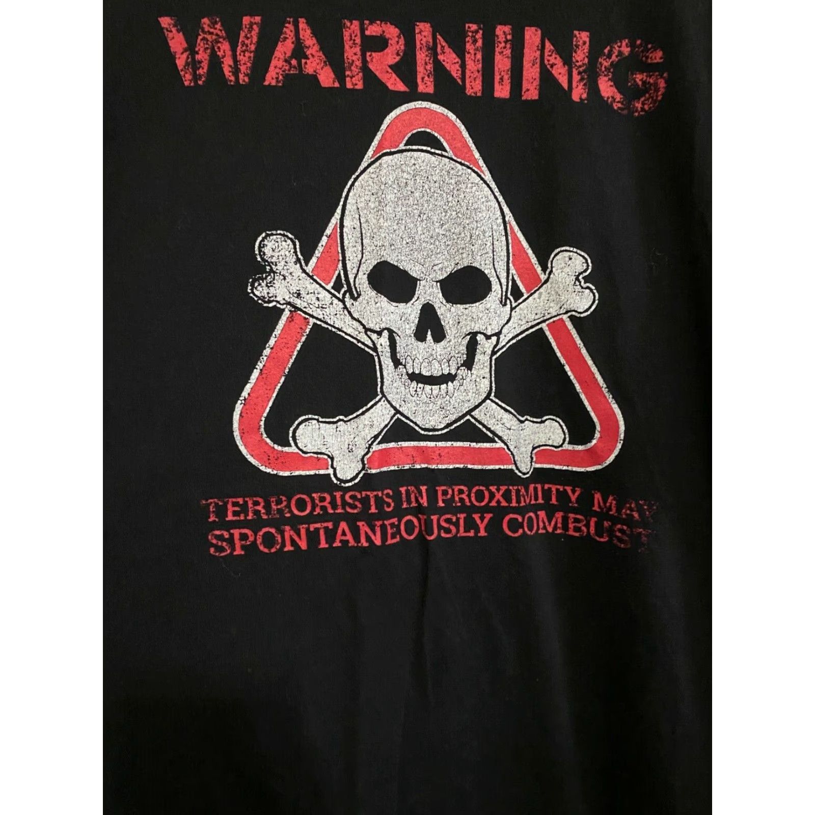 Vintage Grunt Style Shirt 2x Warning Spontaneously Combust Shirt Black and Red Shirt 2XL Black Mens Size US XXL / EU 58 / 5 - 2 Thumbnail