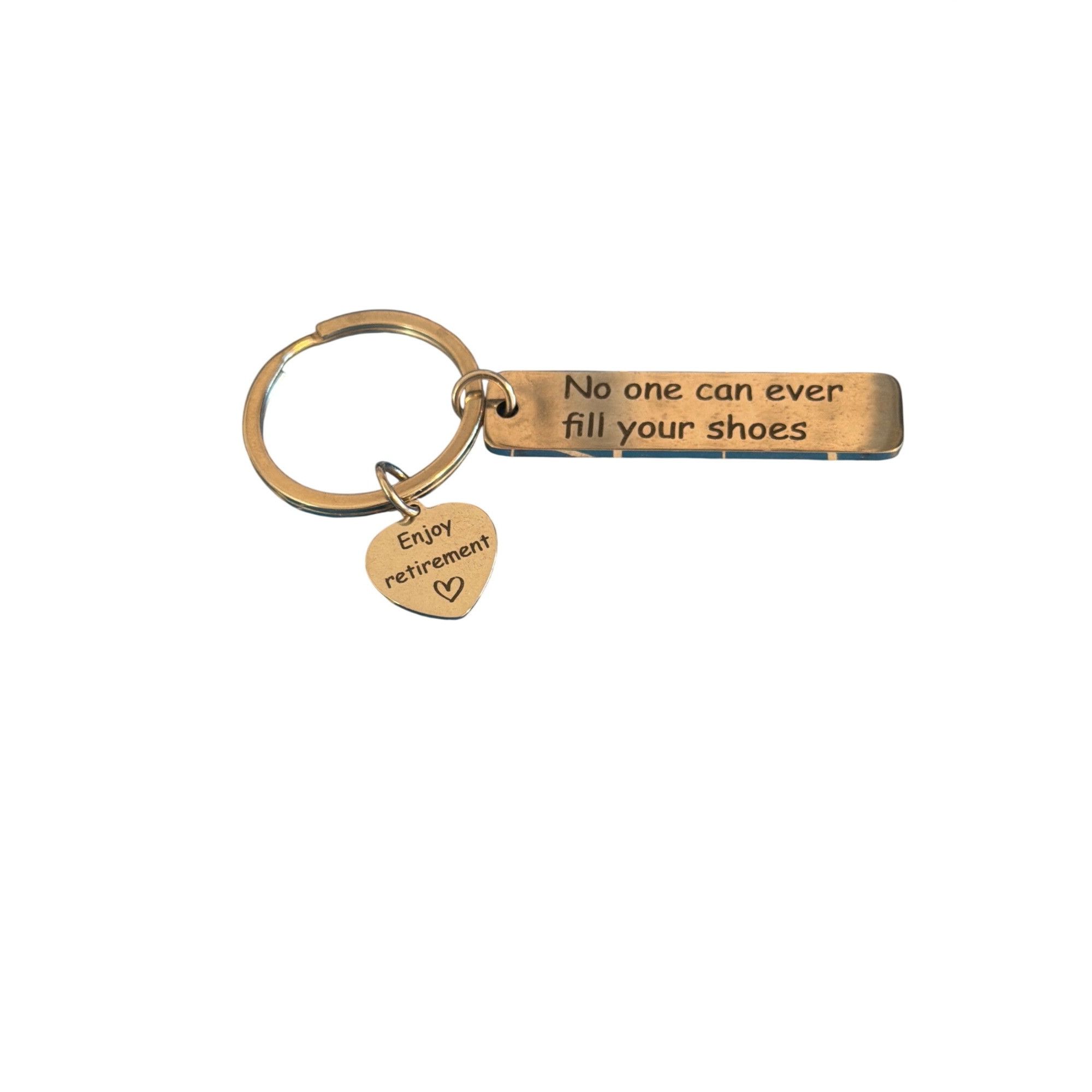 Other Silver Tone Retirement Keychain Heart Engraved Bar No One Ev Size ONE SIZE - 1 Thumbnail