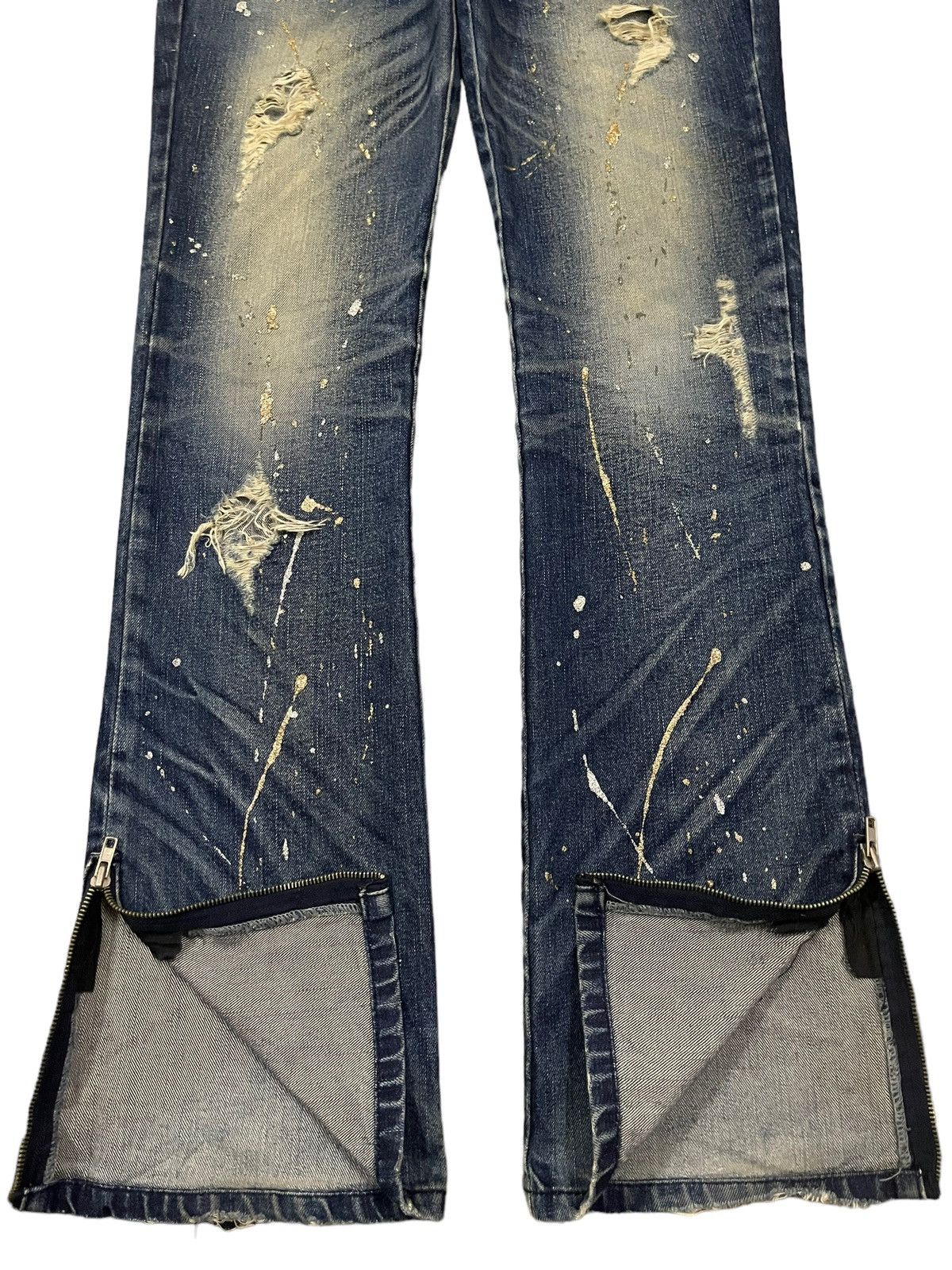 If Six Was Nine Vintage Japanese Brand Distressed Splash Flare Jeans Size US 33 - 7 Thumbnail