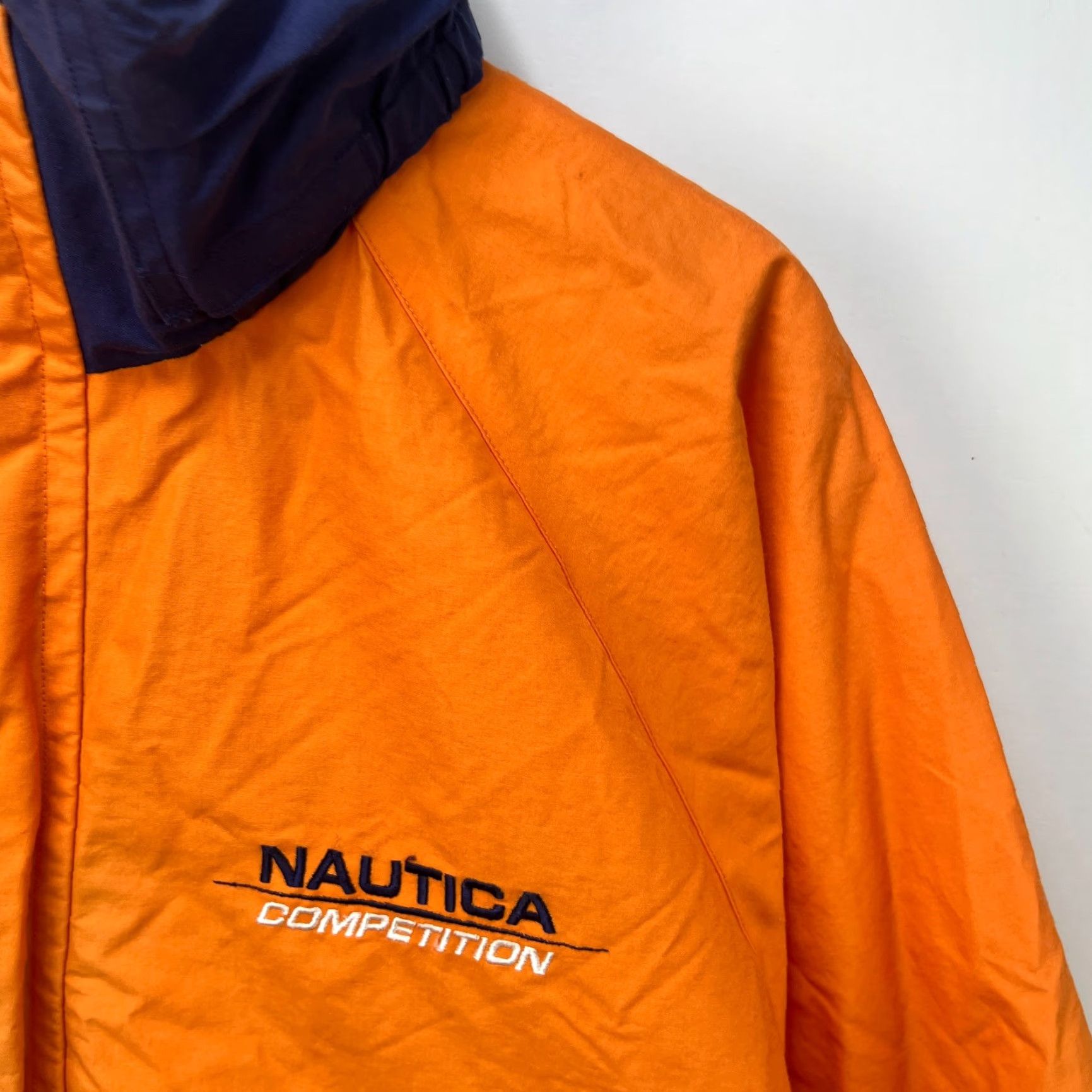Nautica VINTAGE Nautica Windbreaker Jacket Men's XL Orange 90s - Logo, Nylon, Polyester lining, Regular fit, Solid, Casual Jacket Size US XL / EU 56 / 4 - 3 Thumbnail