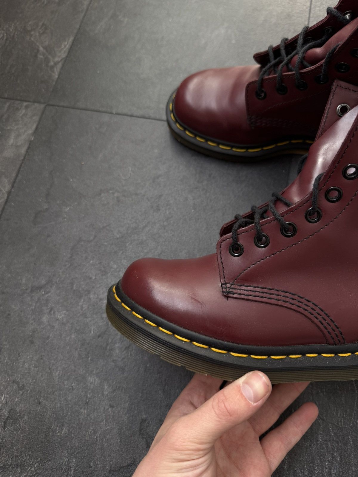 Dr. Martens × Vintage Dr Martens 1460 Vintage Boots Shoes Cherry Red Smooth Size US 5 / IT 35 - 8 Thumbnail