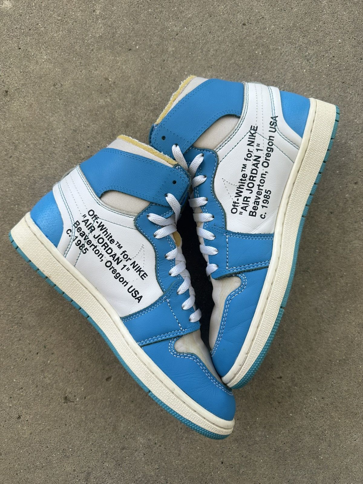 Jordan Brand × Off-White Nike Air Jordan 1 High OG Off-White UNC size 8 Size US 8 / EU 41 - 2 Thumbnail