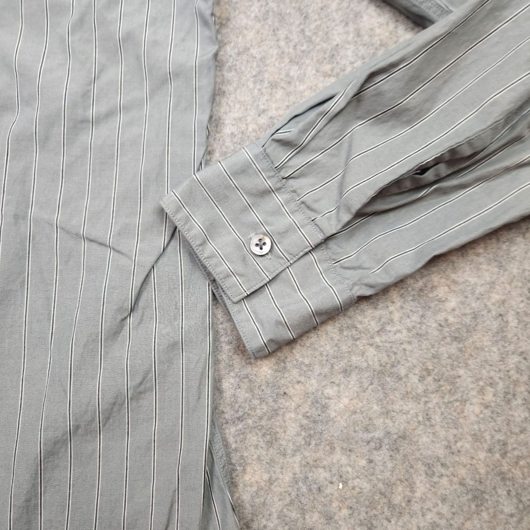 John Varvatos John Varvatos Shirt Mens Medium Gray Striped Long Sleeve Pocket Button Up Casual Size US M / EU 48-50 / 2 - 5 Thumbnail