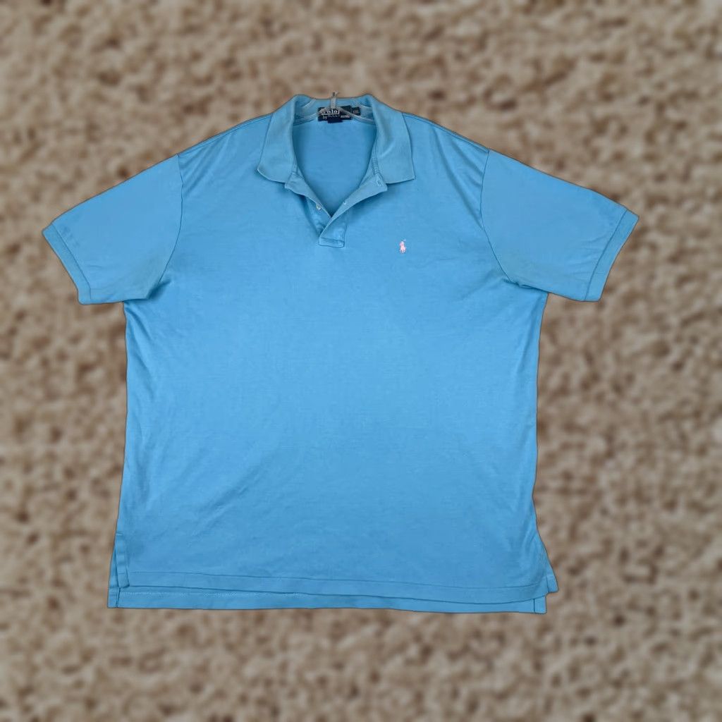 Ralph Lauren VINTAGE Ralph Lauren Polo Shirt Men 2XL Blue Short Sleeve Cotton Polo Shirt 2XL Men Blue Size US XXL / EU 58 / 5 - 1 Thumbnail