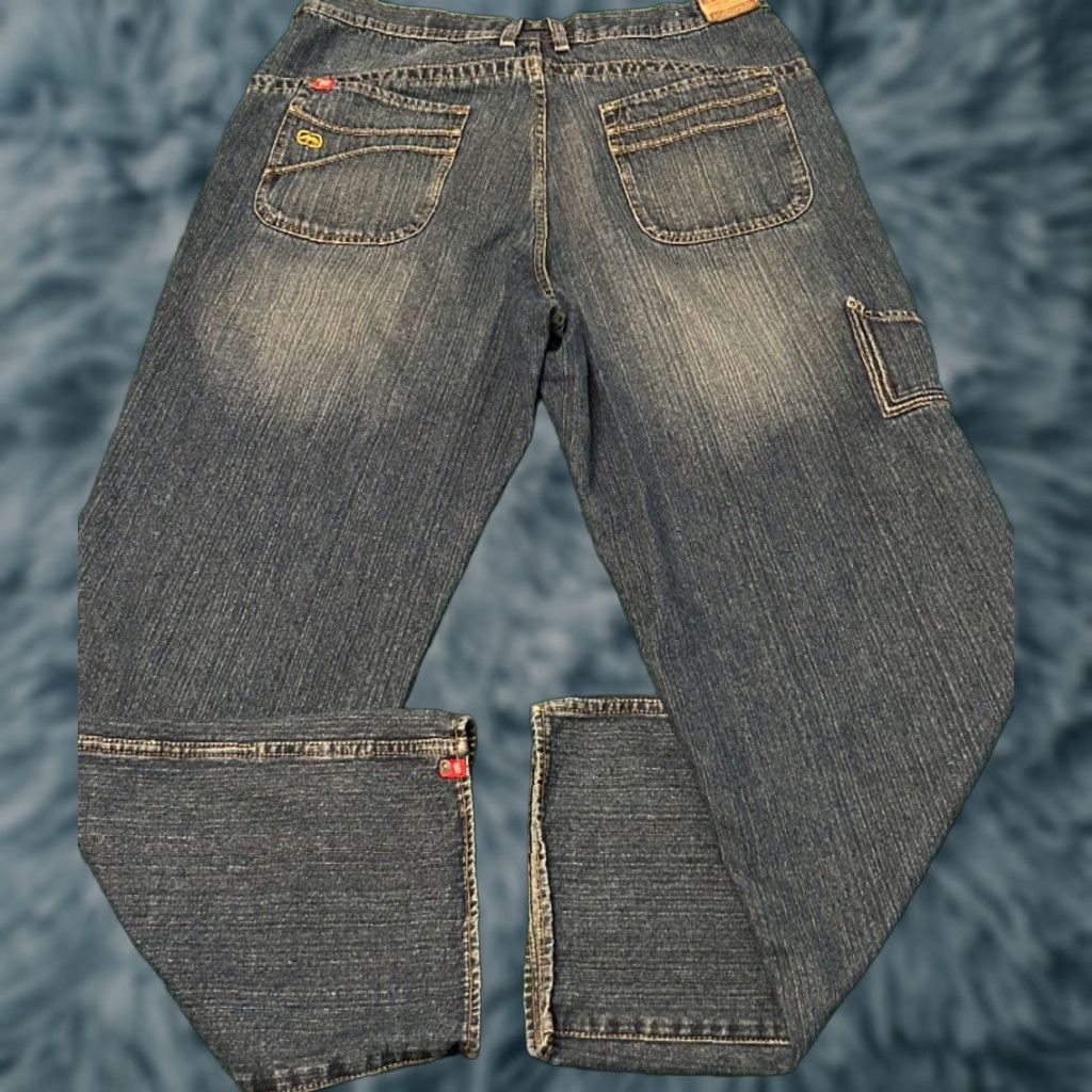 Ecko Unltd. VINTAGE Ecko Unltd Baggy Jeans Hip Hop Skater Grunge VTG Mens Sz 36 Blue Denim 36x33 Wide-Leg Pockets Size US 36 / EU 52 - 1 Thumbnail