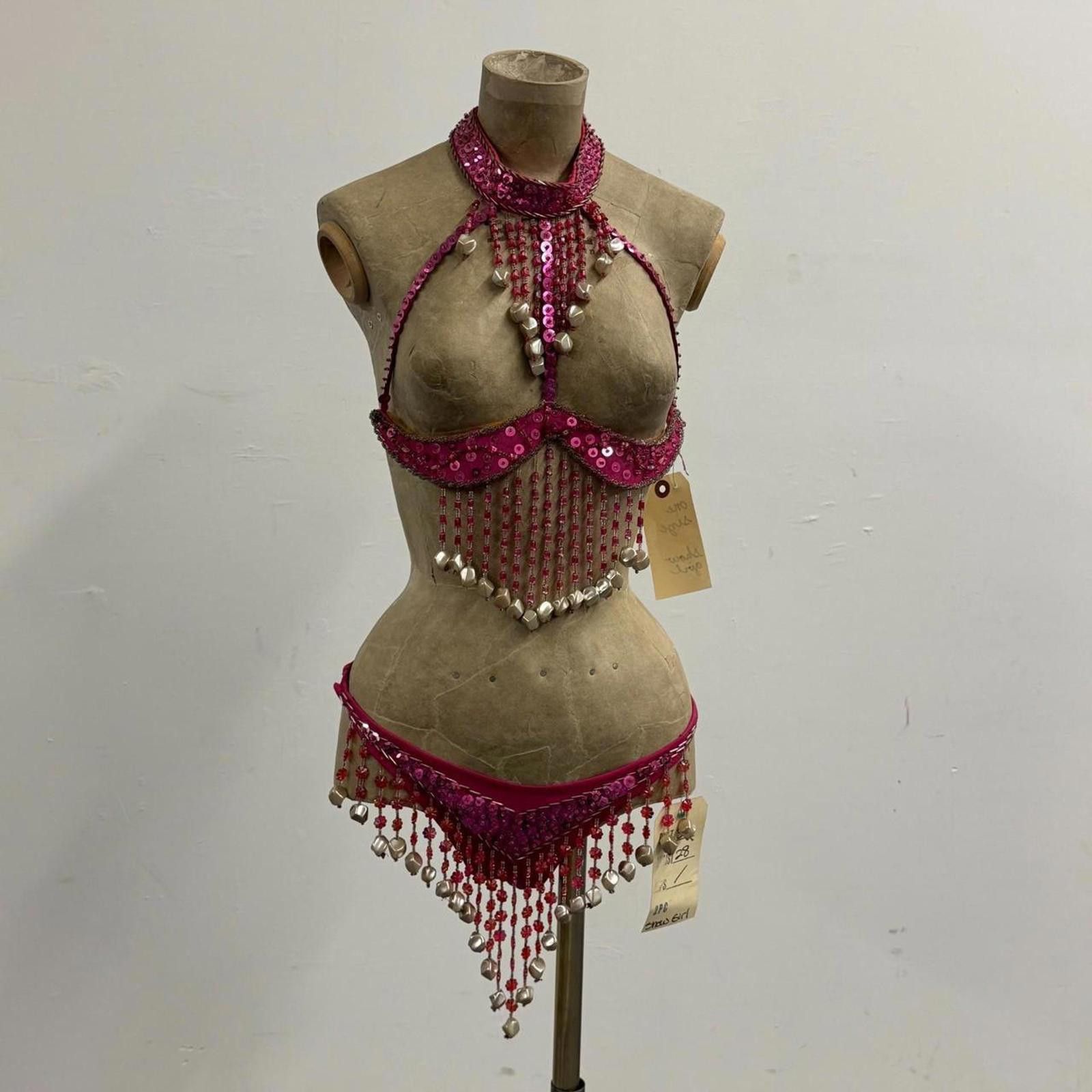 Other Vintage Hot Pink Sequin Burlesque Showgirl Costume Set Size ONE SIZE - 2 Thumbnail