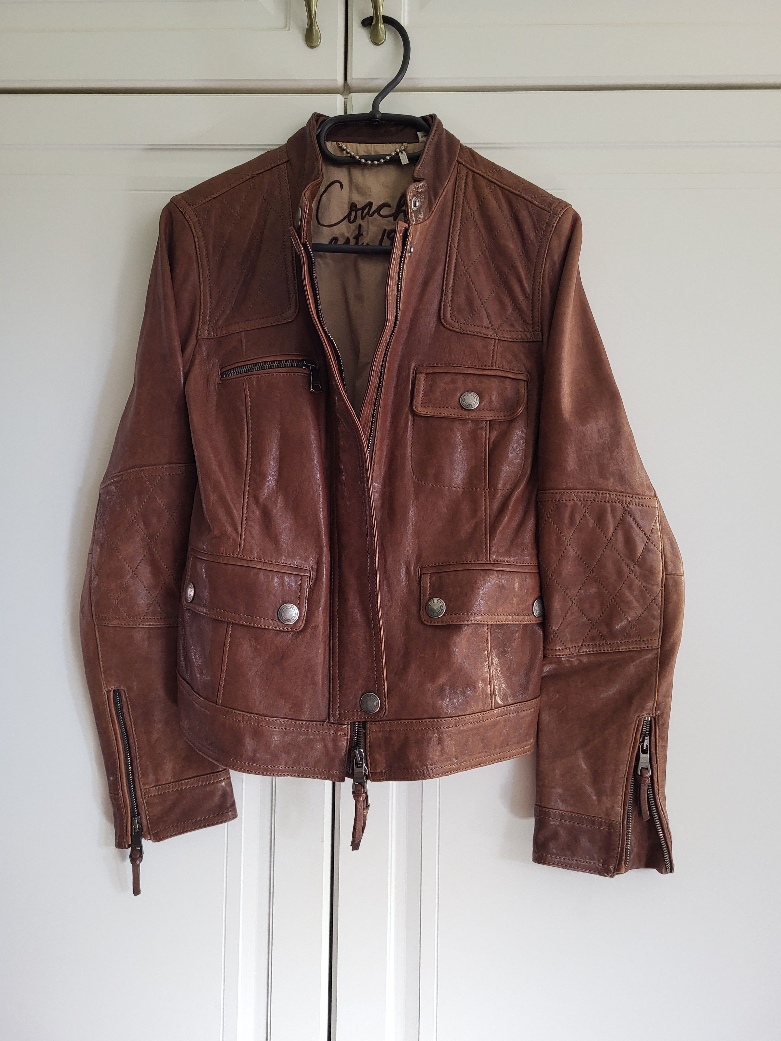 Coach Coach leather biker jacket S Size S / US 4 / IT 40 - 1 Thumbnail