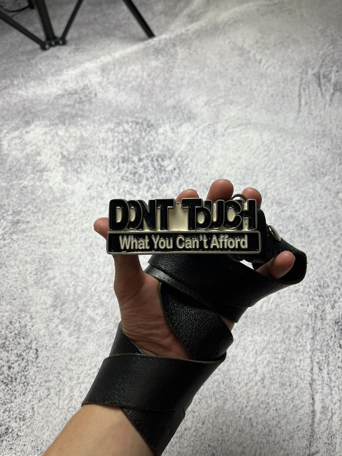 Vintage AVANT-GARDE DONT TOUCH What You Can't Afford LEATHER BELT Size ONE SIZE - 3 Thumbnail