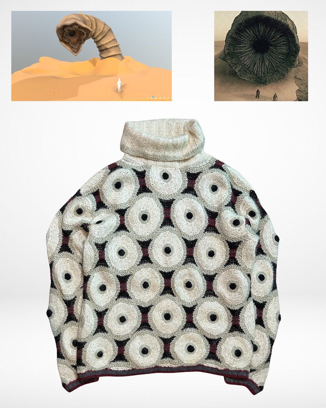 Yoshiyuki Konishi Ficce Uomo SS98 Hand Knit Sandworm Sweater Size US L / EU 52-54 / 3 - 1 Thumbnail