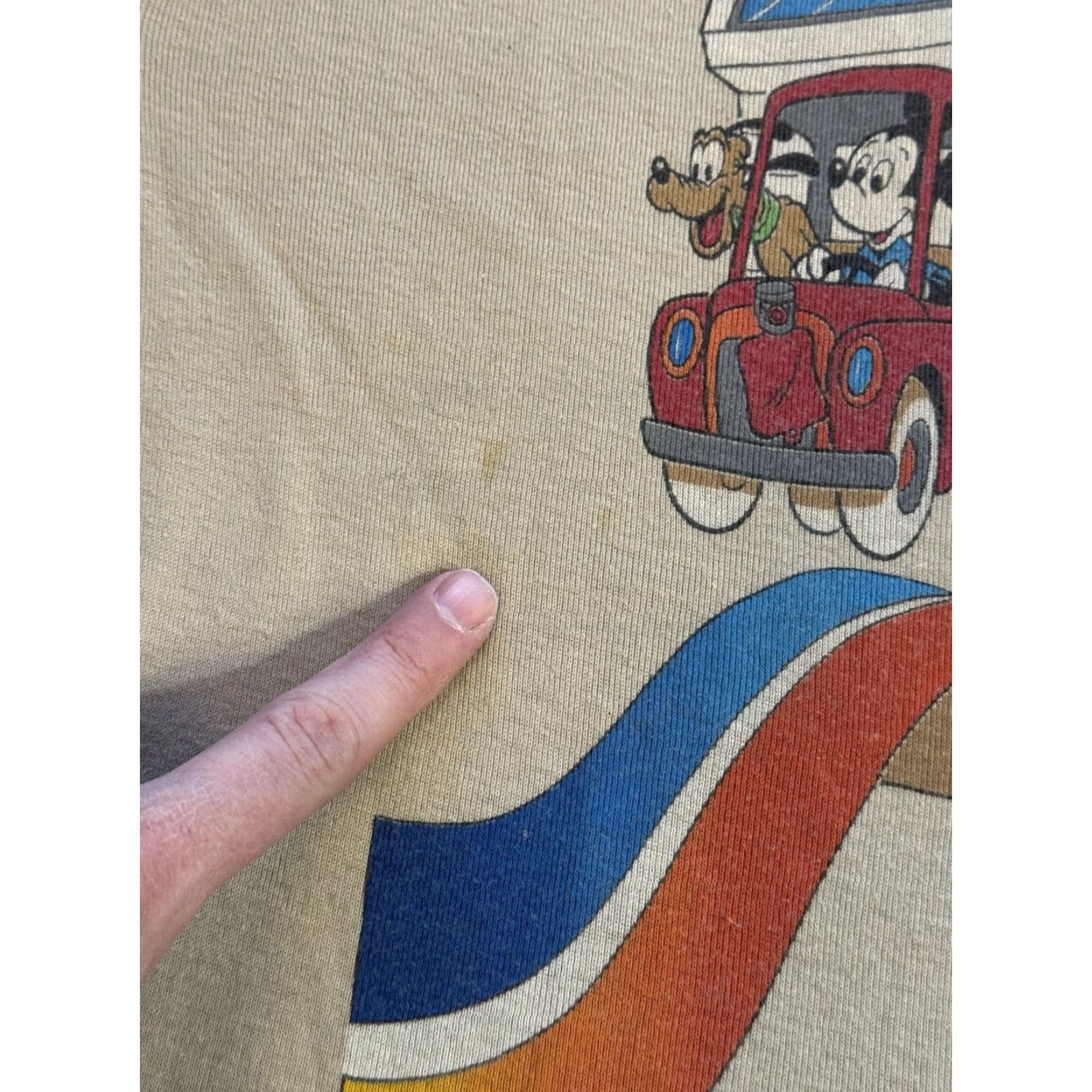 Disney VINTAGE Disney Mickey & Pluto Camping T Shirt 70s Outdoor Beige Size M Men Short Sleeve Cartoon 70s Logo Graphic Print Cotton polyester Size US M / EU 48-50 / 2 - 4 Thumbnail