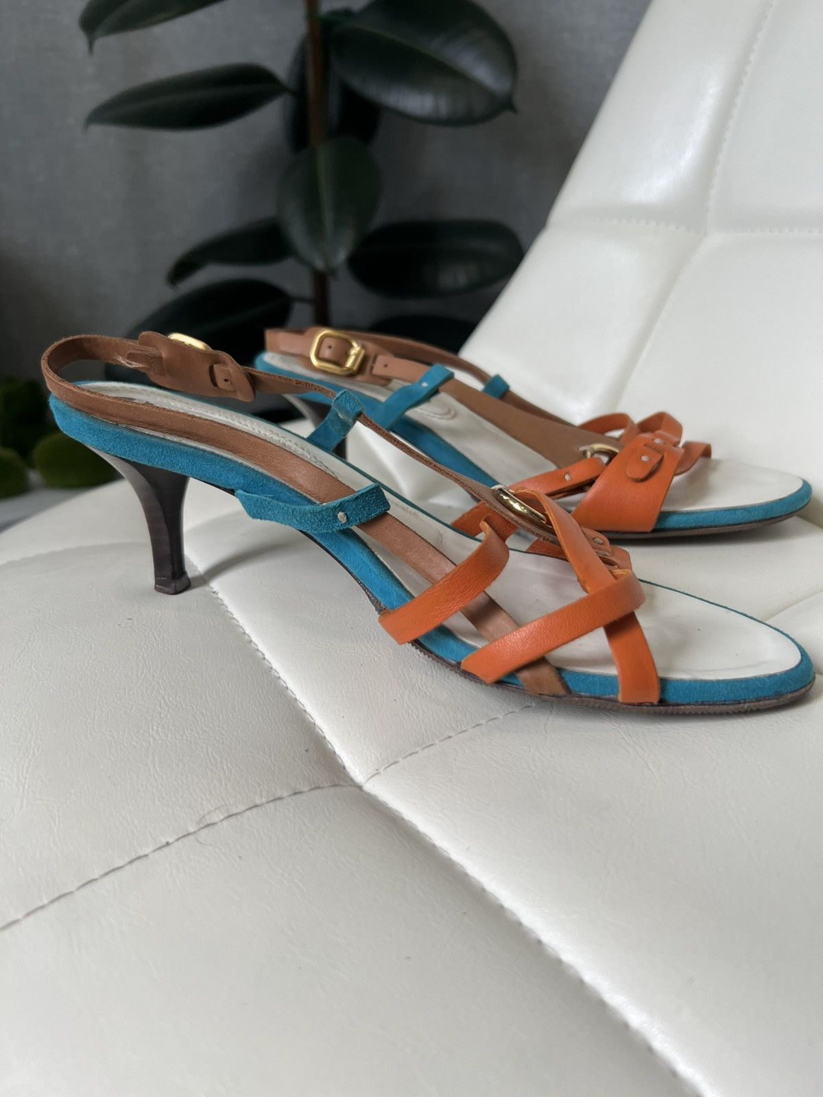Celine Celine Leather Strappy Kitten Heel Sandals Size 37 Size US 7 / IT 37 - 4 Thumbnail