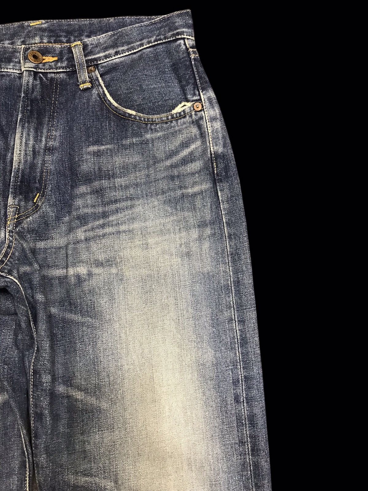 Edwin 💥WIDE💥VINTAGE EDWIN 505X SELVEDGE MINIMAL FADES DENIM F396 Size US 31 - 3 Thumbnail