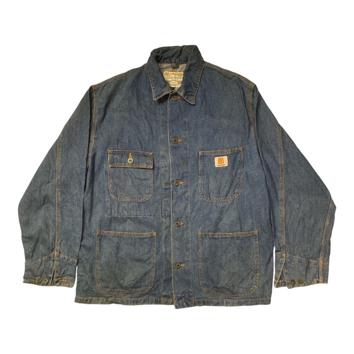Japanese Brand Rare Design Vintage Machope Chore Denim Jackets Size US L / EU 52-54 / 3 - 1 Thumbnail