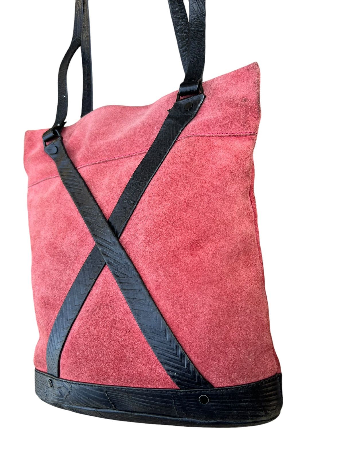 Leather Vintage Diesel Muddy Patina Suede Leather Mini Tote Bag Size ONE SIZE - 9 Thumbnail