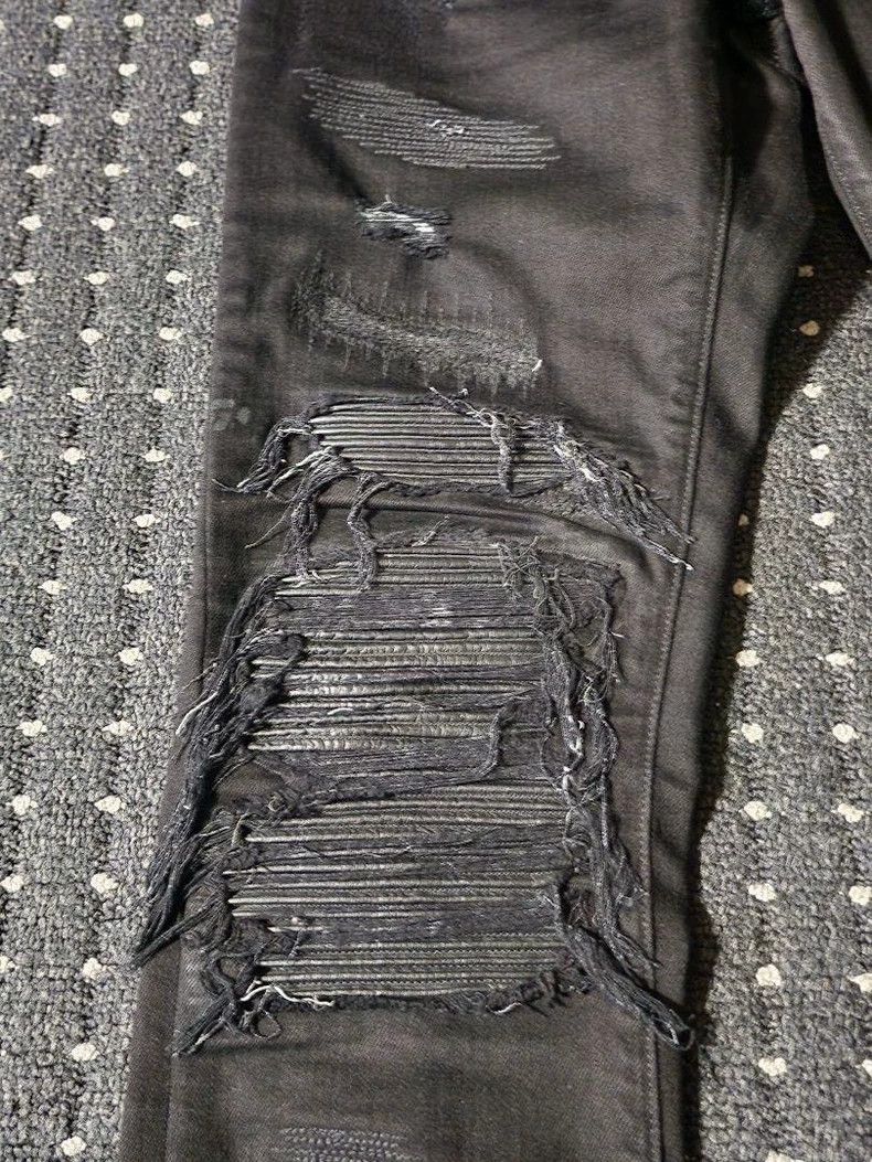 Amiri Amiri black leather mx1 jeans Size US 30 / EU 46 - 2 Thumbnail