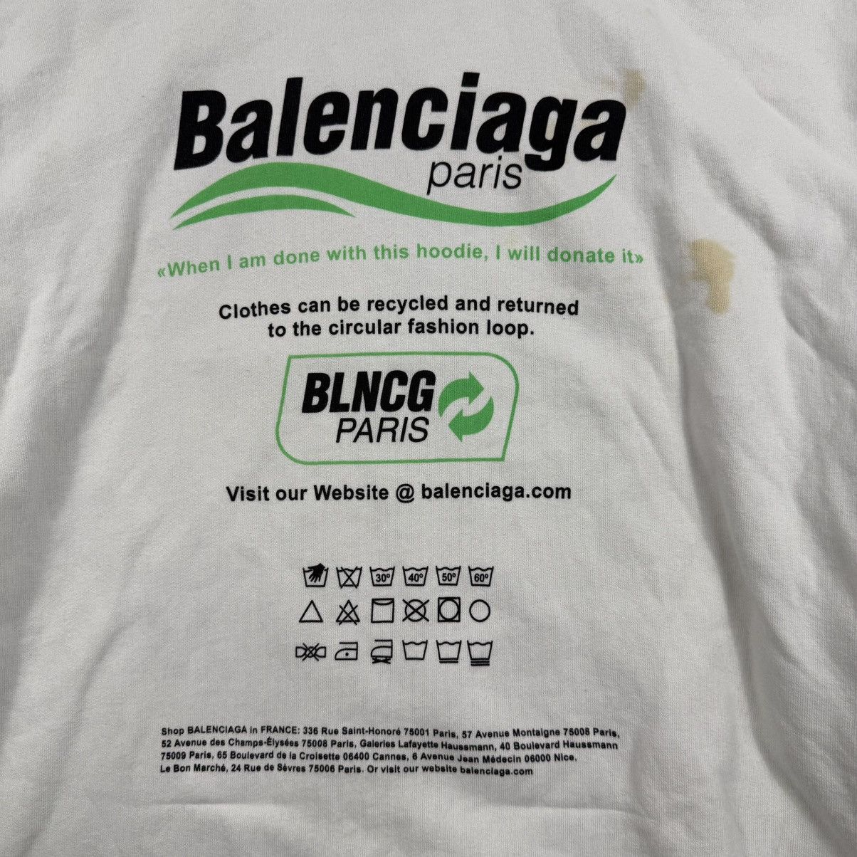 Balenciaga Balenciaga ‘Recycling’ White Pullover Hoodie Size US XL / EU 56 / 4 - 2 Thumbnail