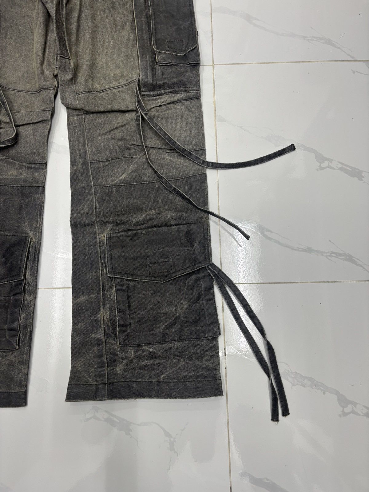 Gaultier Homme Objet × Jean Paul Gaultier × Vintage Iconic Jean Paul Gaultier Wax Tactical Multi Pocket Jeans Size US 32 / EU 48 - 10 Thumbnail