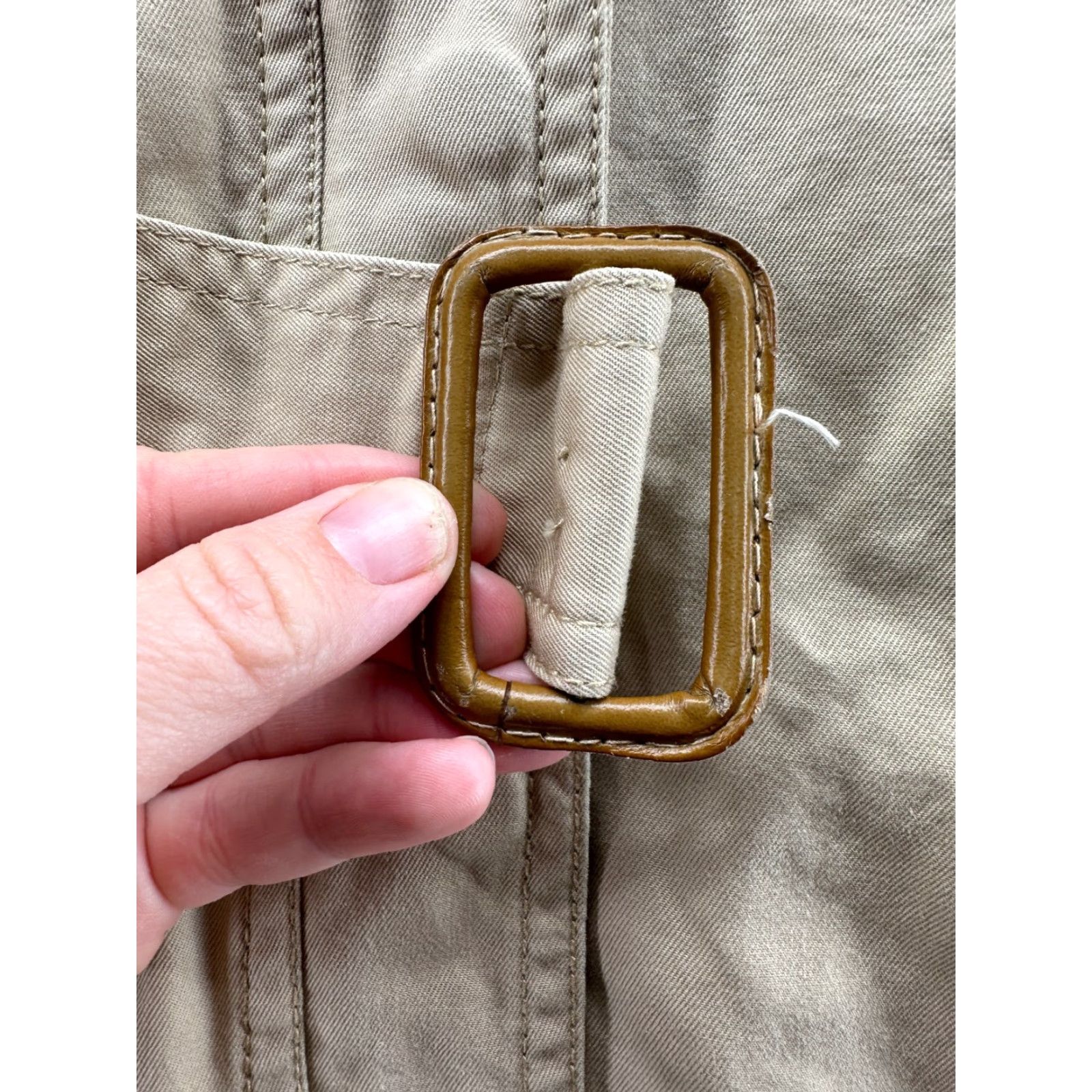 J.Crew VINTAGE? No. J.CREW Trench Coat Coat Women 8 Beige Cotton Hooded Zip Long Sleeve Mid-Length Winter Classic Size M / US 6-8 / IT 42-44 - 7 Thumbnail