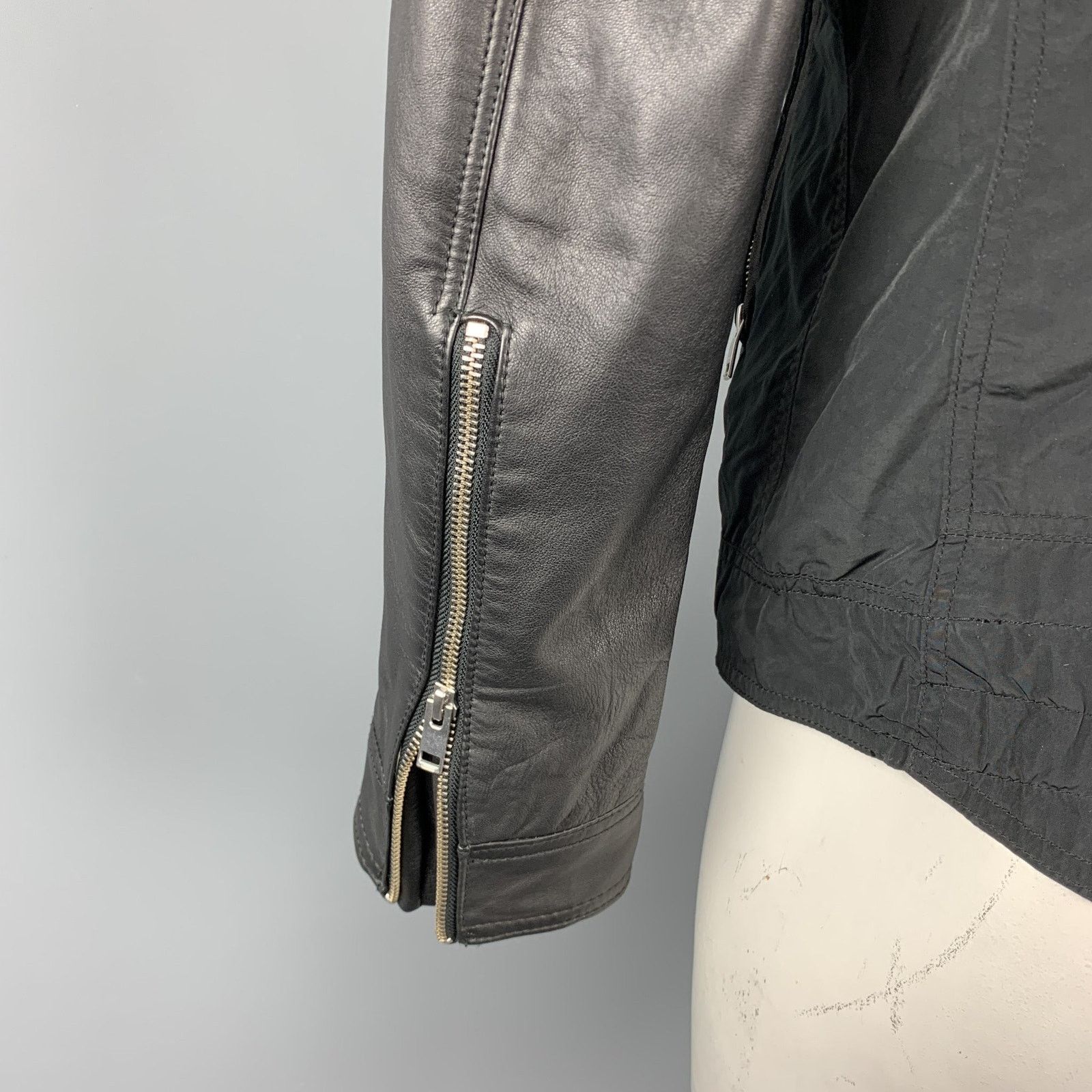 Lindberg J. LINDEBERG Size L Black Mixed Materials Nylon Biker Jacket Size US L / EU 52-54 / 3 - 5 Thumbnail