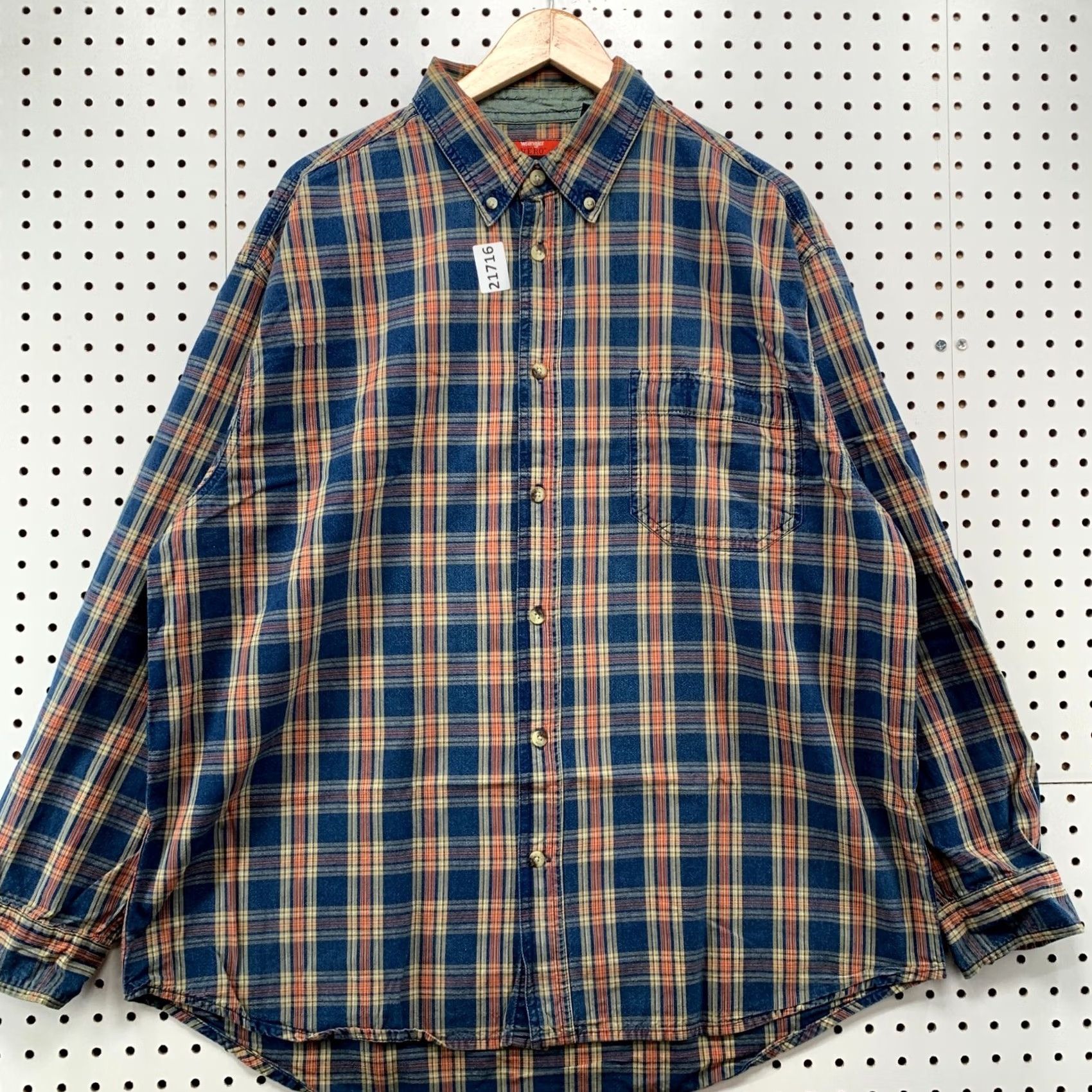 Wrangler Wrangler Hero Button Down Shirt Plaid Long Sleeve Mens XL Blue Red 26x31 Size US XL / EU 56 / 4 - 2 Thumbnail