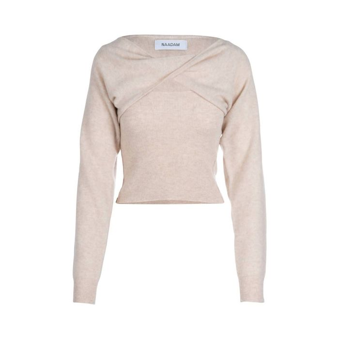 NAADAM Cashmere Twisted Bolero Sweater In Oatmeal | Grailed