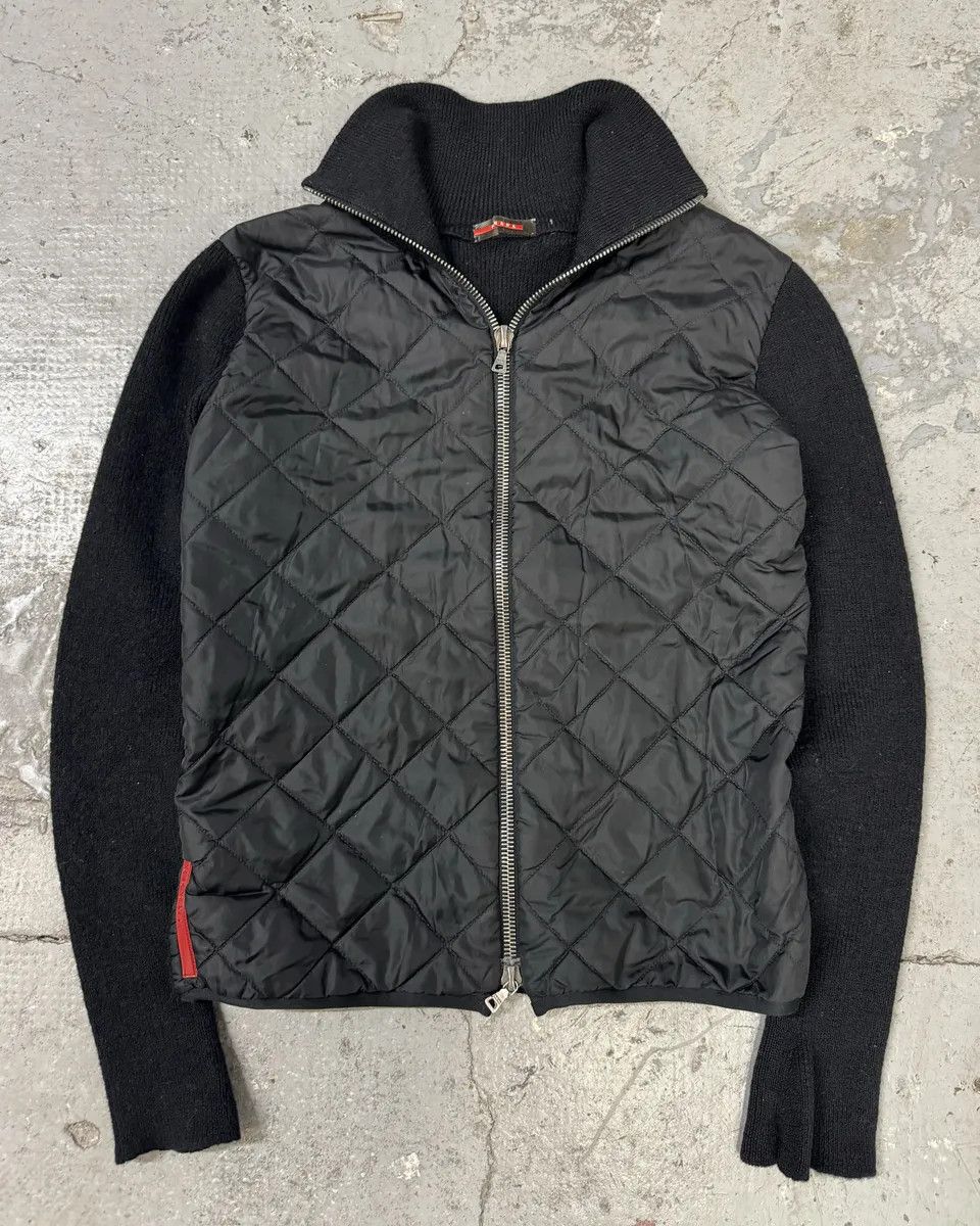 2000s prada pullover black coat