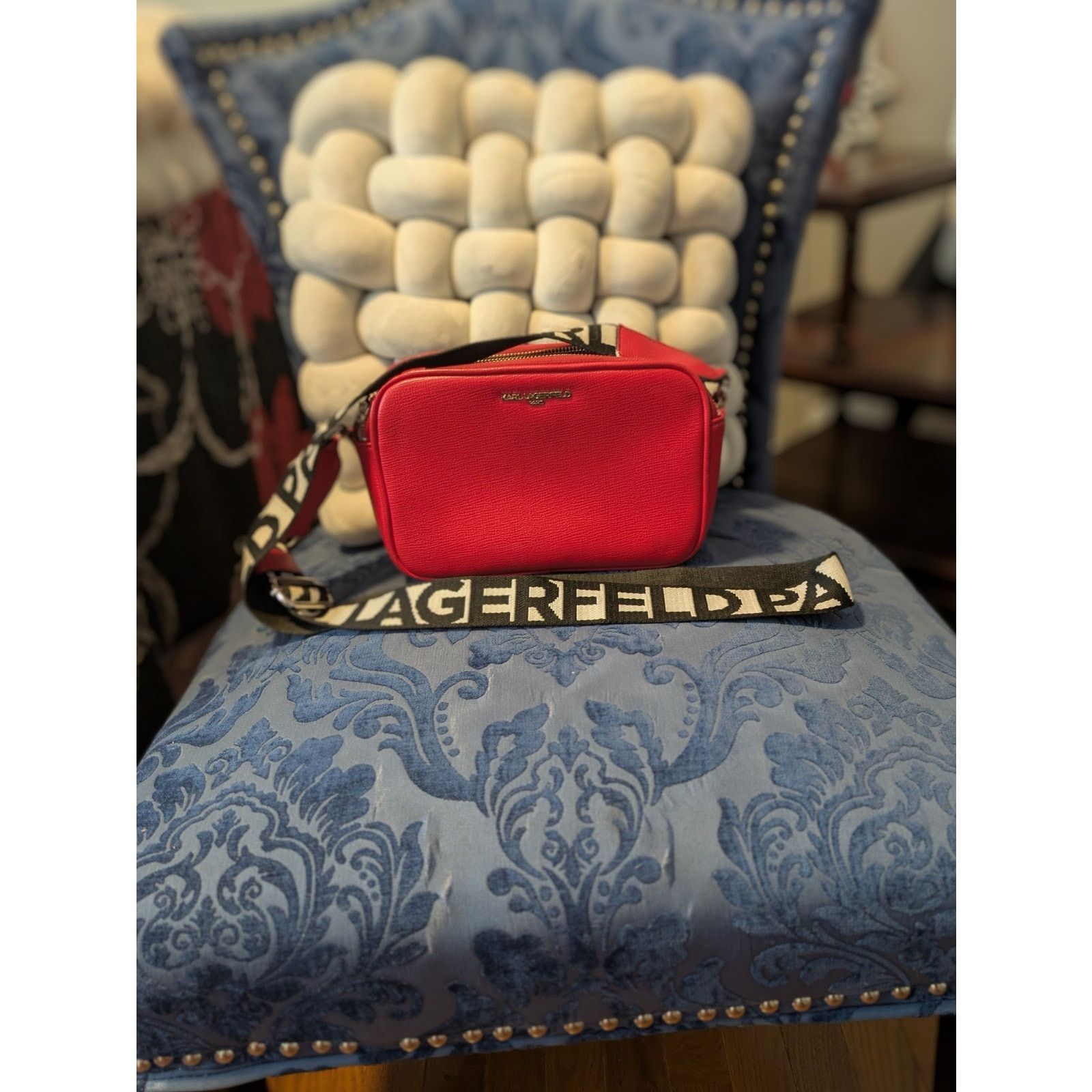 Karl Lagerfeld PARIS Leather Maybelle Red Crossbody