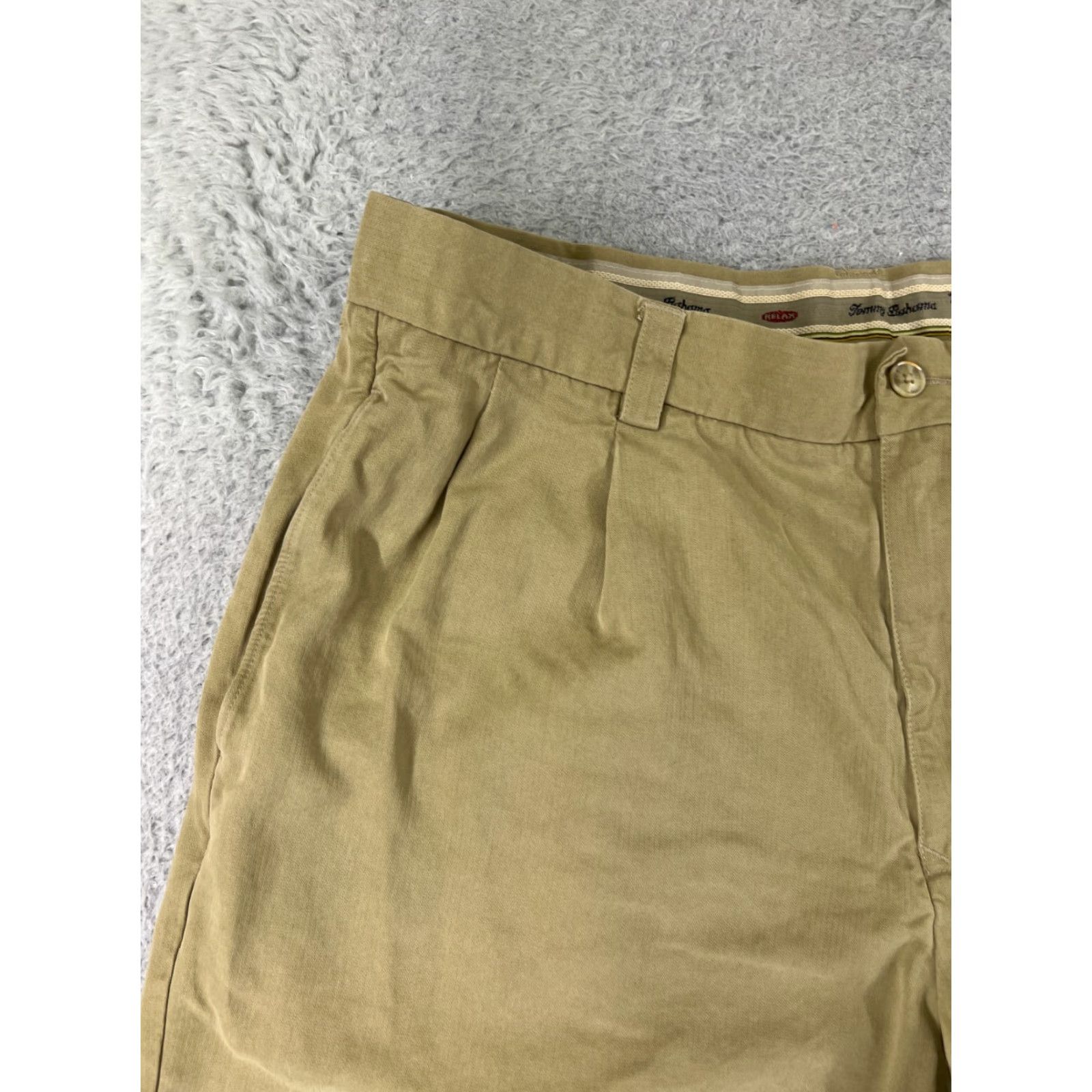 Tommy Bahama Tommy Bahama Shorts Mens 34 Beige Silk Pleated Bermuda Casual Beach Resort 100% Silk Easy Care Pockets Quick Dry Logo Vintage No Mens Size US 34 / EU 50 - 4 Thumbnail