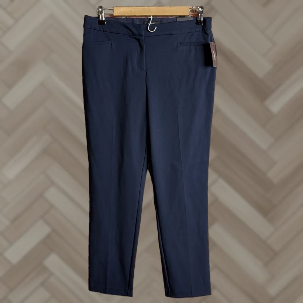 Alfani Alfani Dress Pants Navy Blue 4S Regular Women Straight Leg Comfort Waist NWT Size 27" / US 4 / IT 40 - 1 Thumbnail