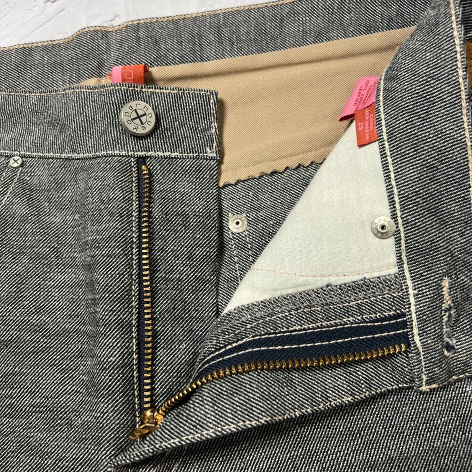 Other Koperhaus Gray Leather Detail Jeans Size 29 Straight Denim Size 29" - 7 Thumbnail