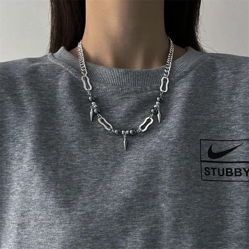 Other Titanium Steel Rivets Cuban Chain Necklace Size ONE SIZE - 3 Thumbnail