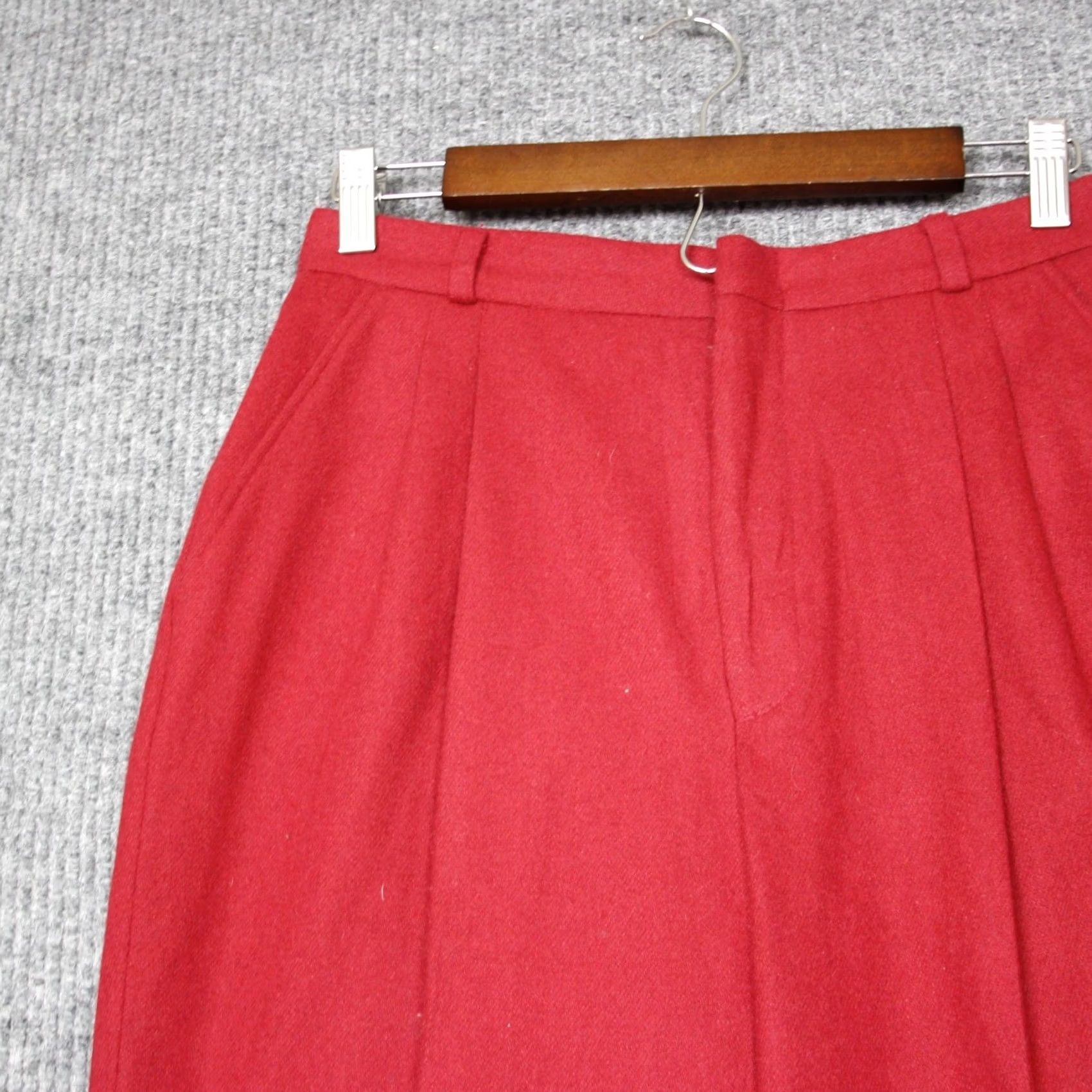 Vintage VINTAGE David N. Women Red Wool Blend Pleated High Waist Trousers Pants Size 12 Size 34" / US 12 / IT 48 - 2 Thumbnail