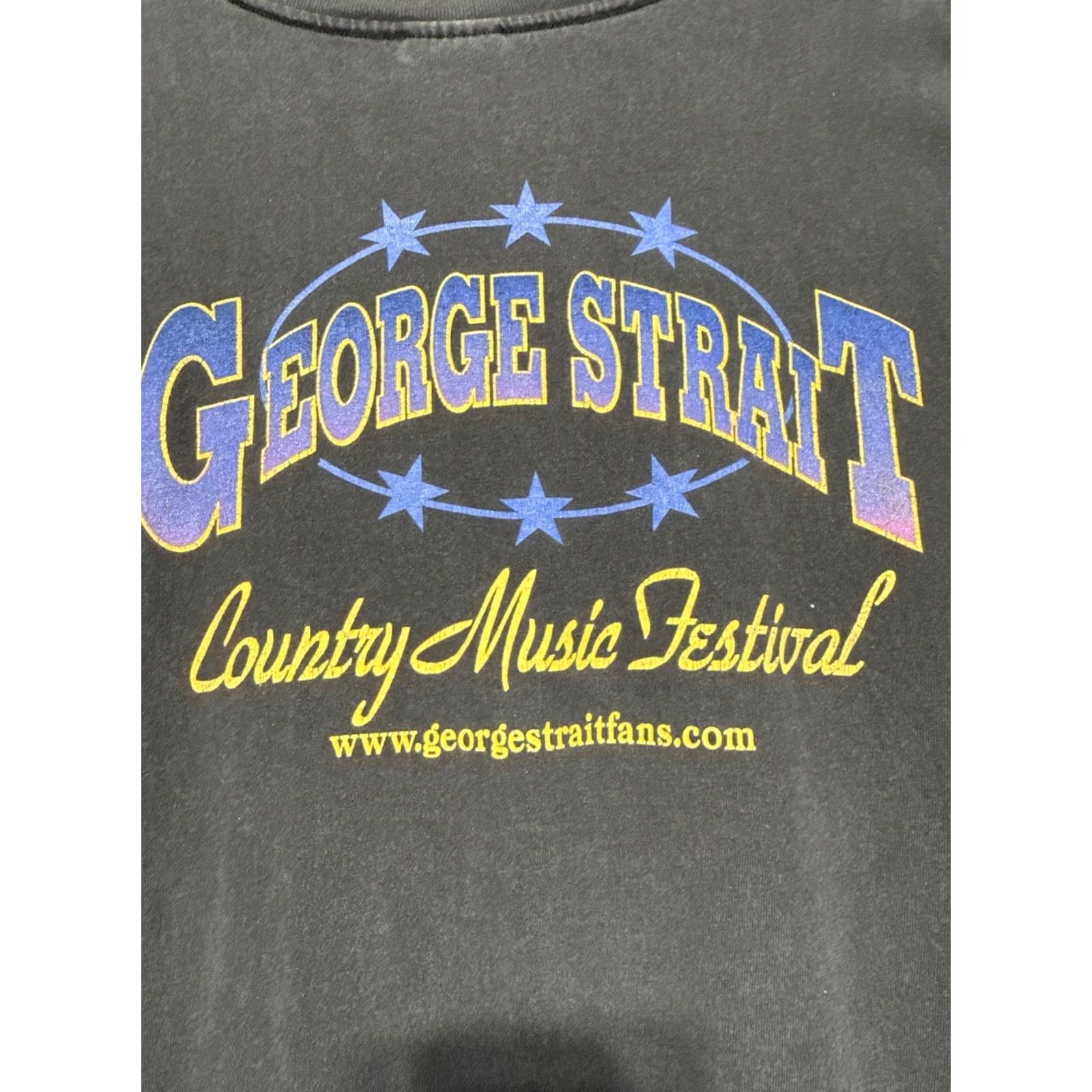 Hanes VINTAGE George Strait Concert Tee 2XL Black Double Sided Shirt Mens Vintage 90s Country Music Festival T-Shirt Size US XXL / EU 58 / 5 - 4 Thumbnail