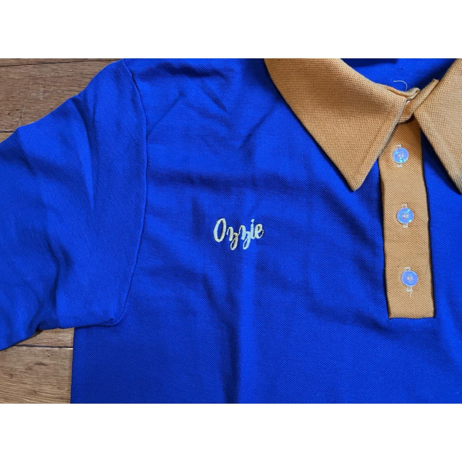 Vintage VINTAGE Notre Dame Basketball Polo Shirt Men’s M Blue Gold 80s USA Wear-Guard Polo Shirt Mens M Blue 80s Retro Notre Dame Basketball Shirt Size US M / EU 48-50 / 2 - 4 Thumbnail