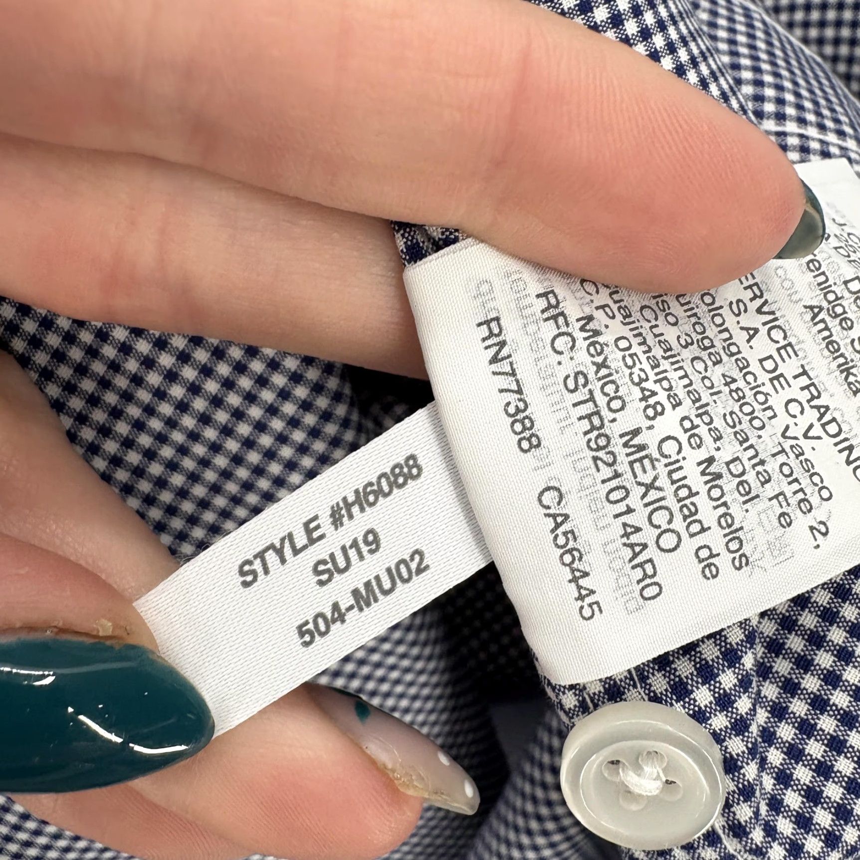 J.Crew J.CREW Ludlow Dress Shirt Mens 15.5 32/33 Blue Gingham Slim Stretch Business Shirt Size 42R - 6 Thumbnail