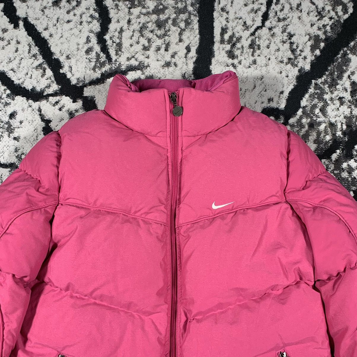 Nike × Vintage 💗Rare Vintage Nike Pink Puffer Jacket Swoosh 2000s y2k Style Size L / US 10 / IT 46 - 2 Thumbnail