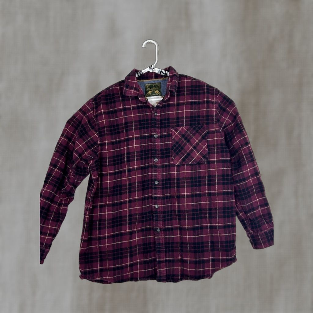 J Brand Anchorage Expedition Flannel Shirt Mens XL Red Plaid Button-Up Pockets Size US XL / EU 56 / 4 - 1 Thumbnail