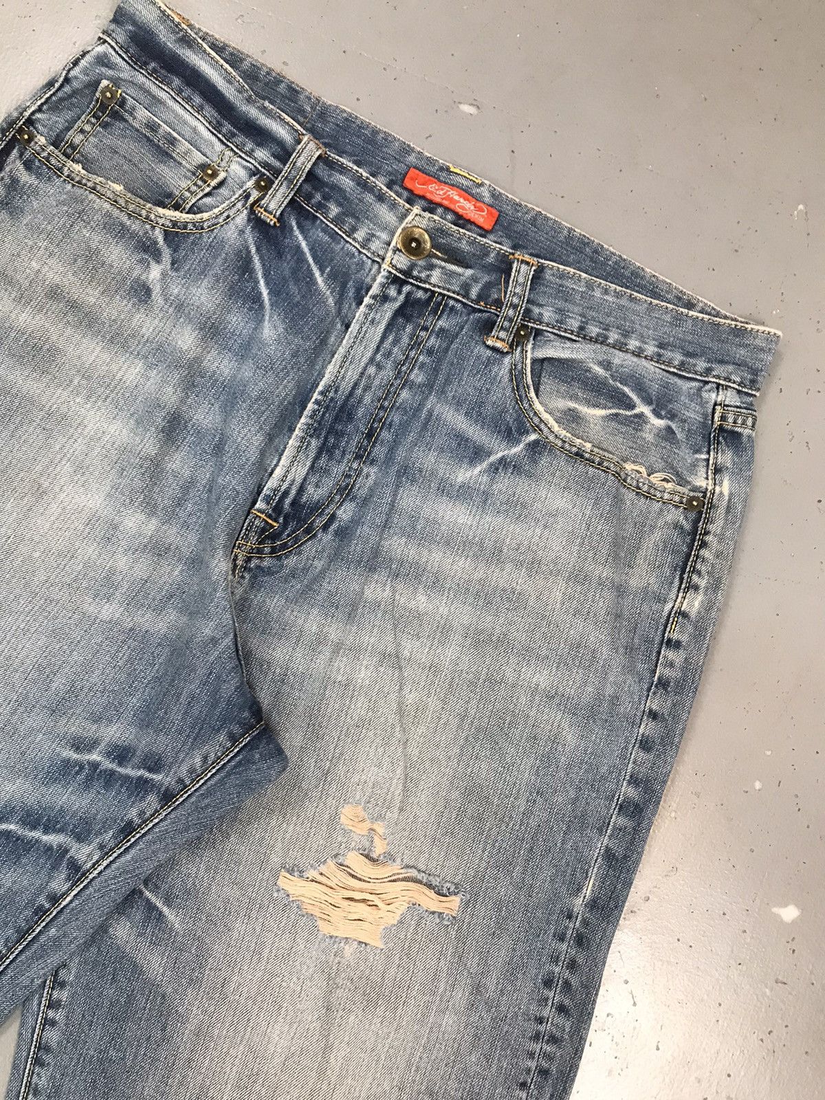Ed Hardy × Vintage Vintage Ed hardy skater denim jort Size US 34 / EU 50 - 4 Thumbnail