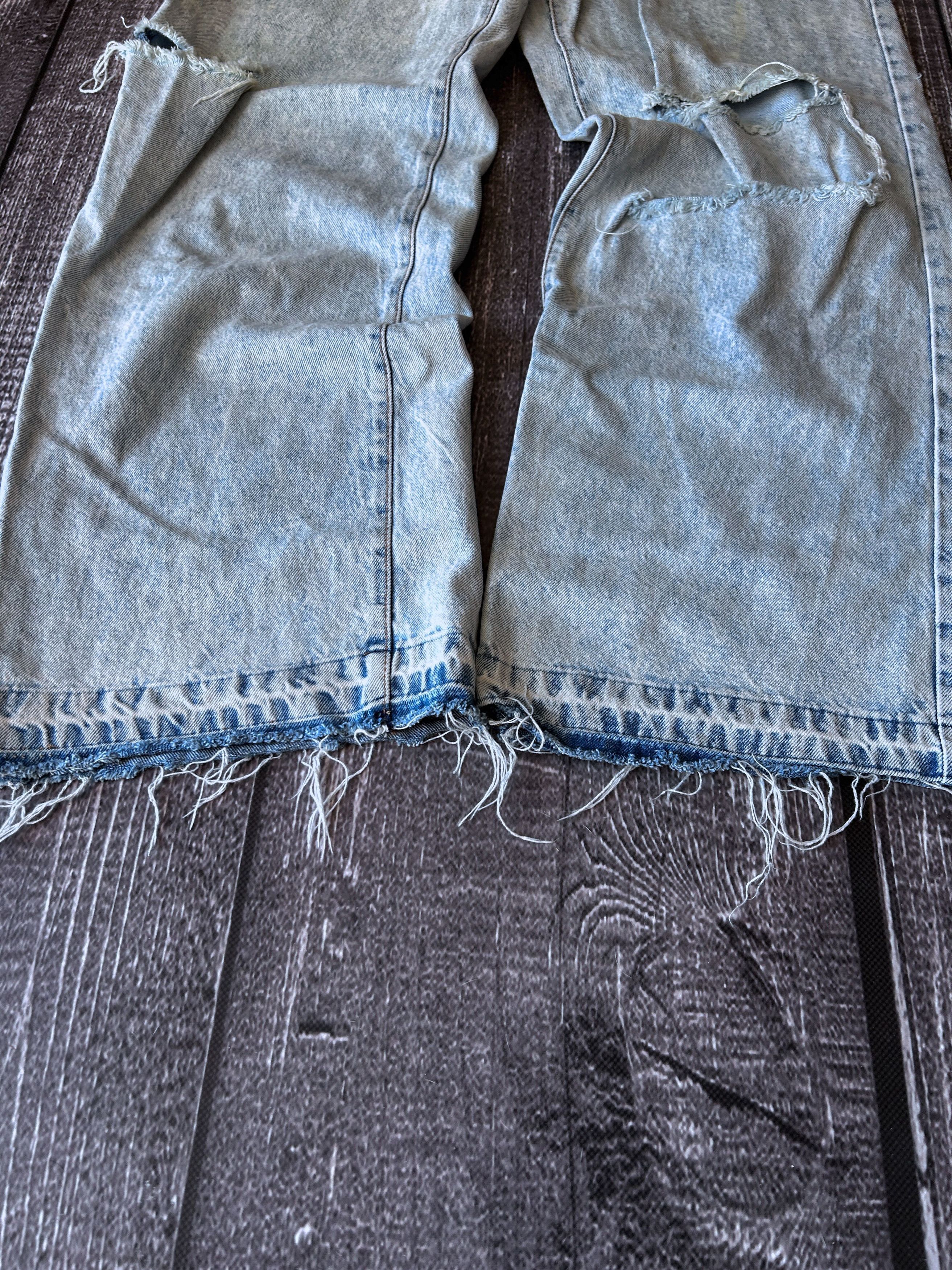 Designer VINTAGE 💥HYSTERIC GLAMOUR STYLE TRASHED BAGGY JEANS 90S Size US 30 / EU 46 - 4 Thumbnail