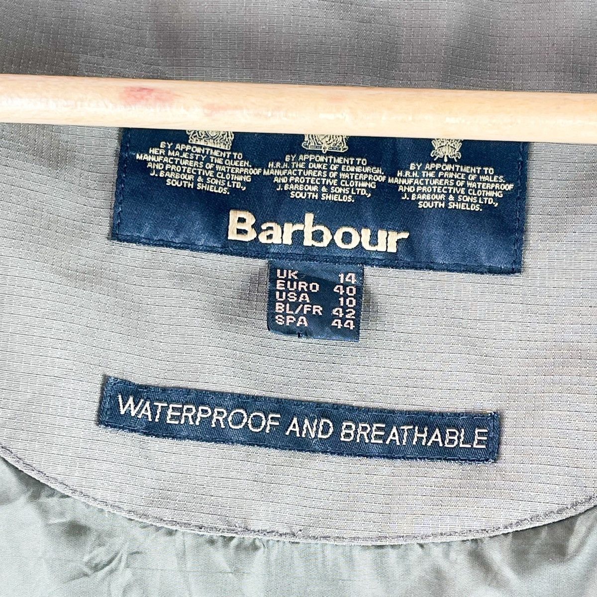 Designer Barbour Olive Green Breathable Waterproof Belted Jacket Size L / US 10 / IT 46 - 8 Thumbnail