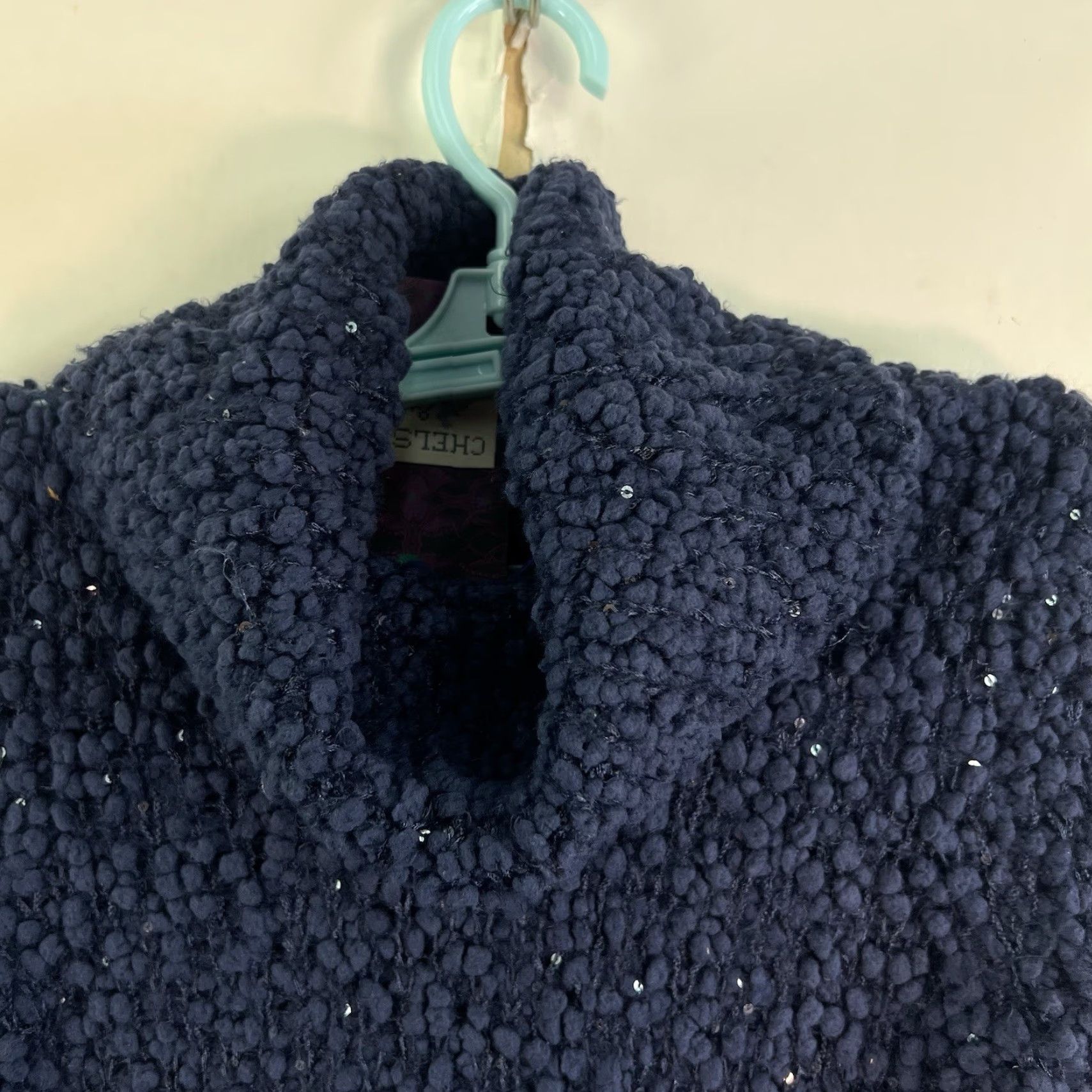 Vintage Chelsea & Violet Ariana Pebble Knit Bell Sleeve Sweater Womens XS Sapphire Blue Pullover Casual Knit Open-Knit Sweater Womens XS Bell Sleeve 90s? Size XS / US 0-2 / IT 36-38 - 3 Thumbnail