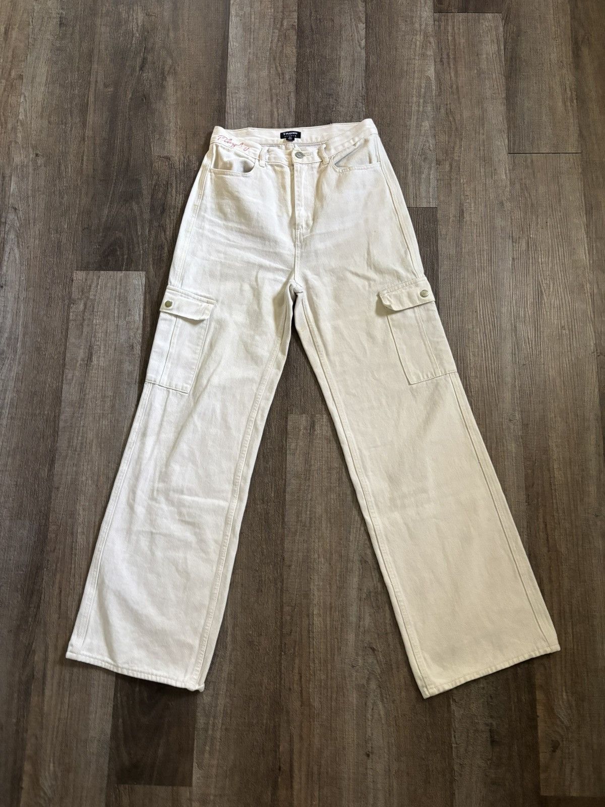 Pacsun × Playboy Playboy x Pacsun Flared Denim Cargo Pants Size US 27 - 1 Thumbnail