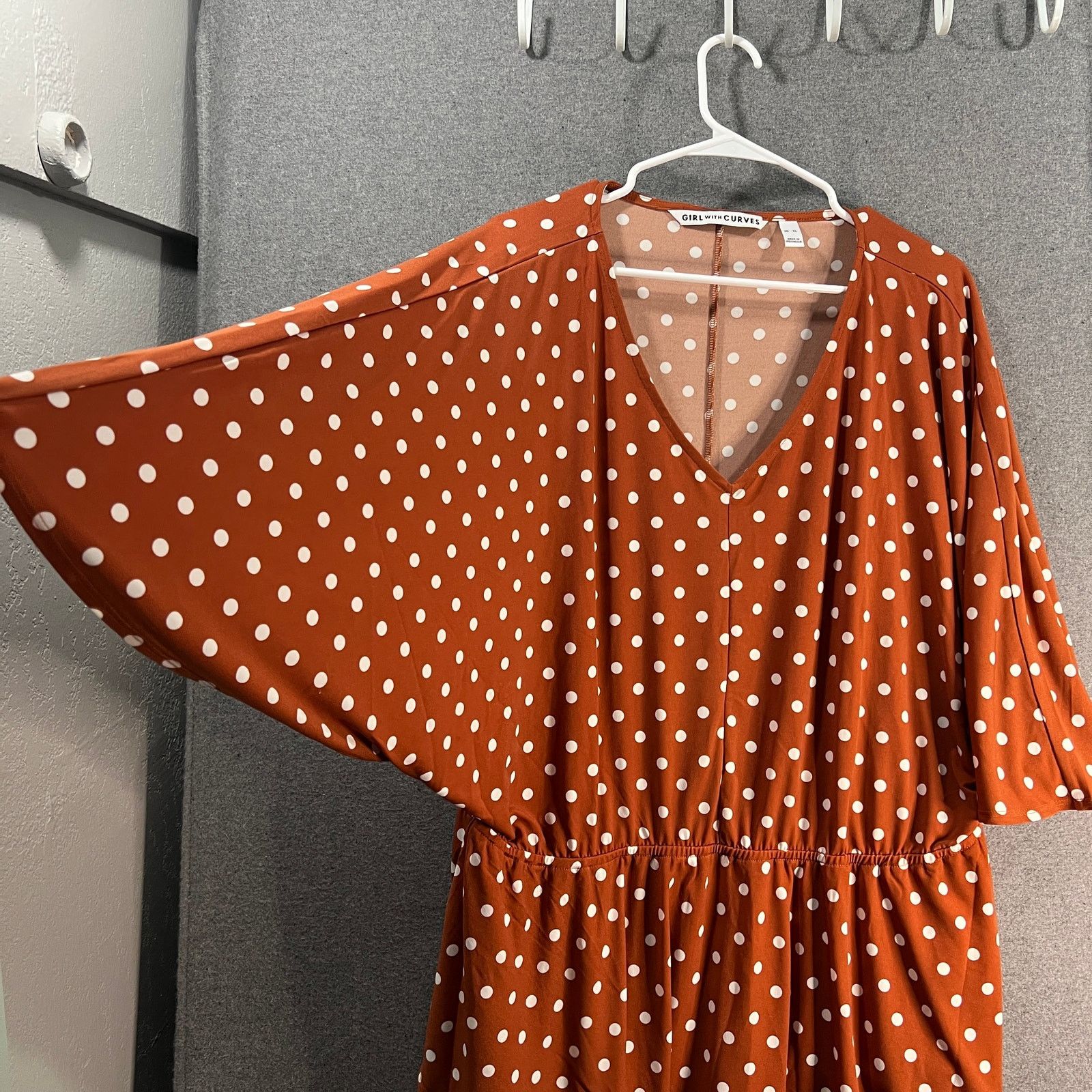 Other Girl With Curves V-Neck Knit Top Rust Dot Size X-Large Size XL / US 12-14 / IT 48-50 - 5 Thumbnail