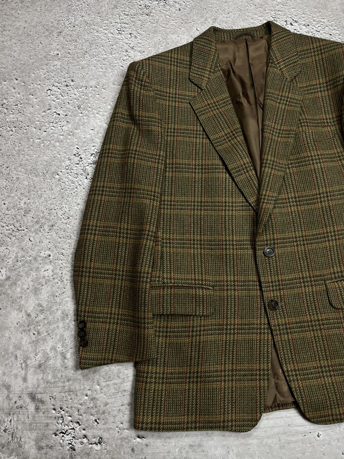 Bogner Bogner Wool Plaid Blazer Jacket Brown Green Check Size 48 Size 38R - 3 Thumbnail