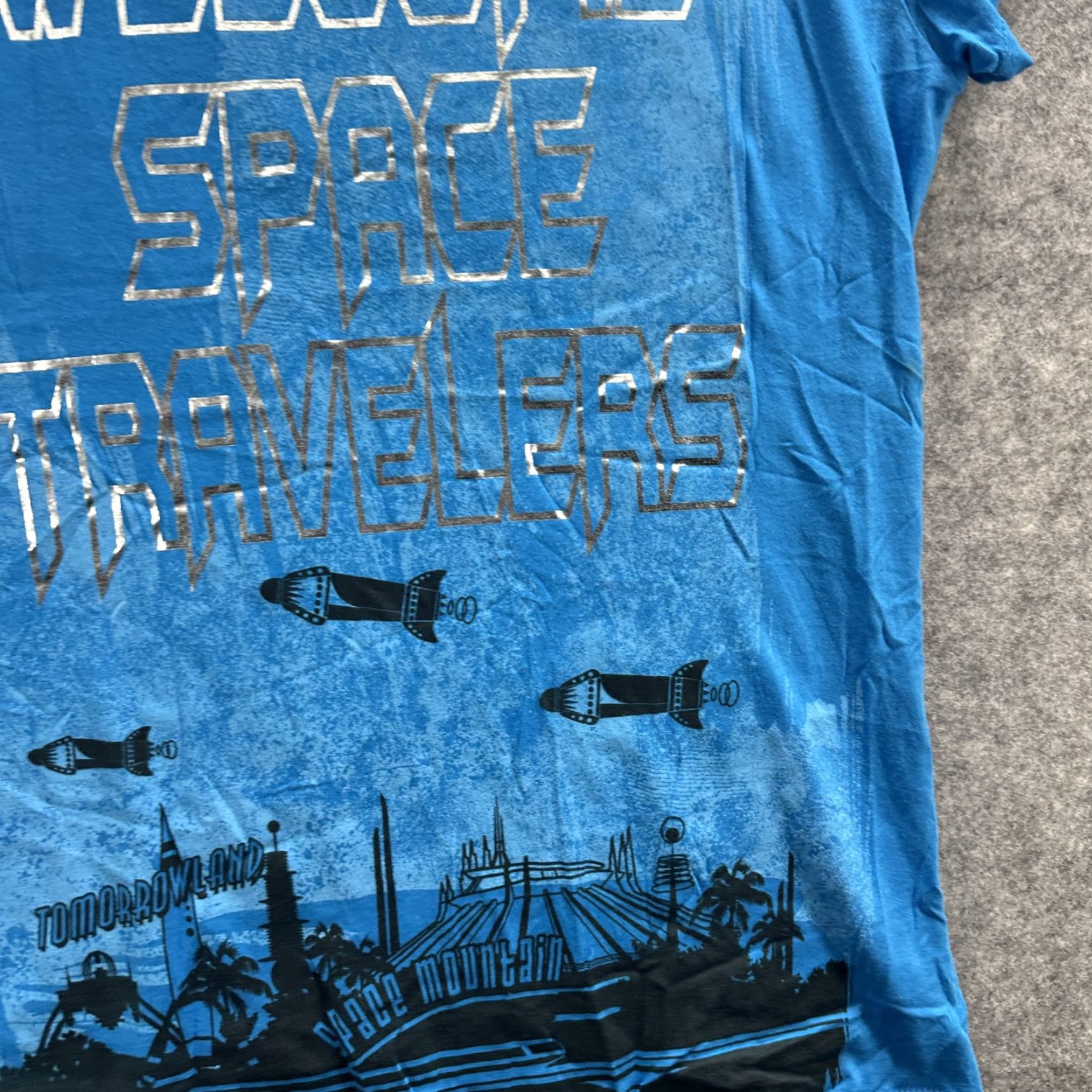 Disney Disney Shirt Womens 2XL Blue Welcome Space Travelers Tomorrowland Space Mountain Tee Size XXL / US 16-18 / IT 52-54 - 5 Thumbnail