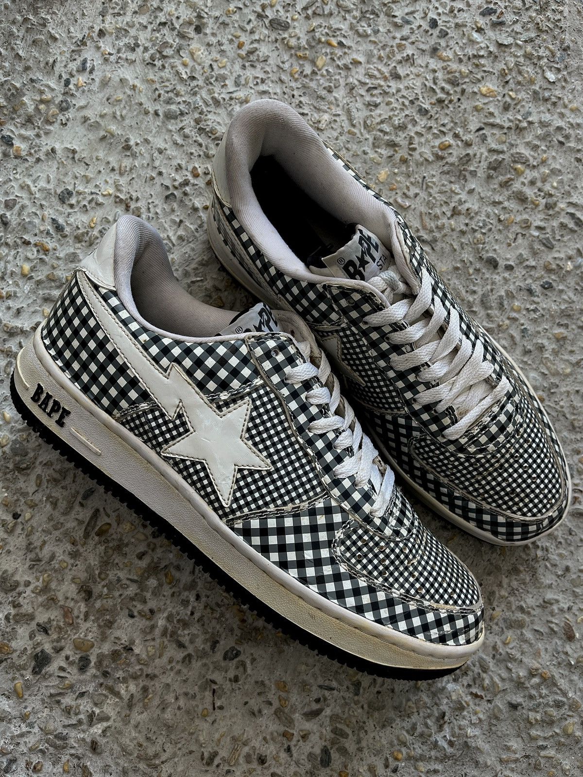 Bape ‘09 Check Print Bapesta Size US 10 / EU 43 - 1 Thumbnail